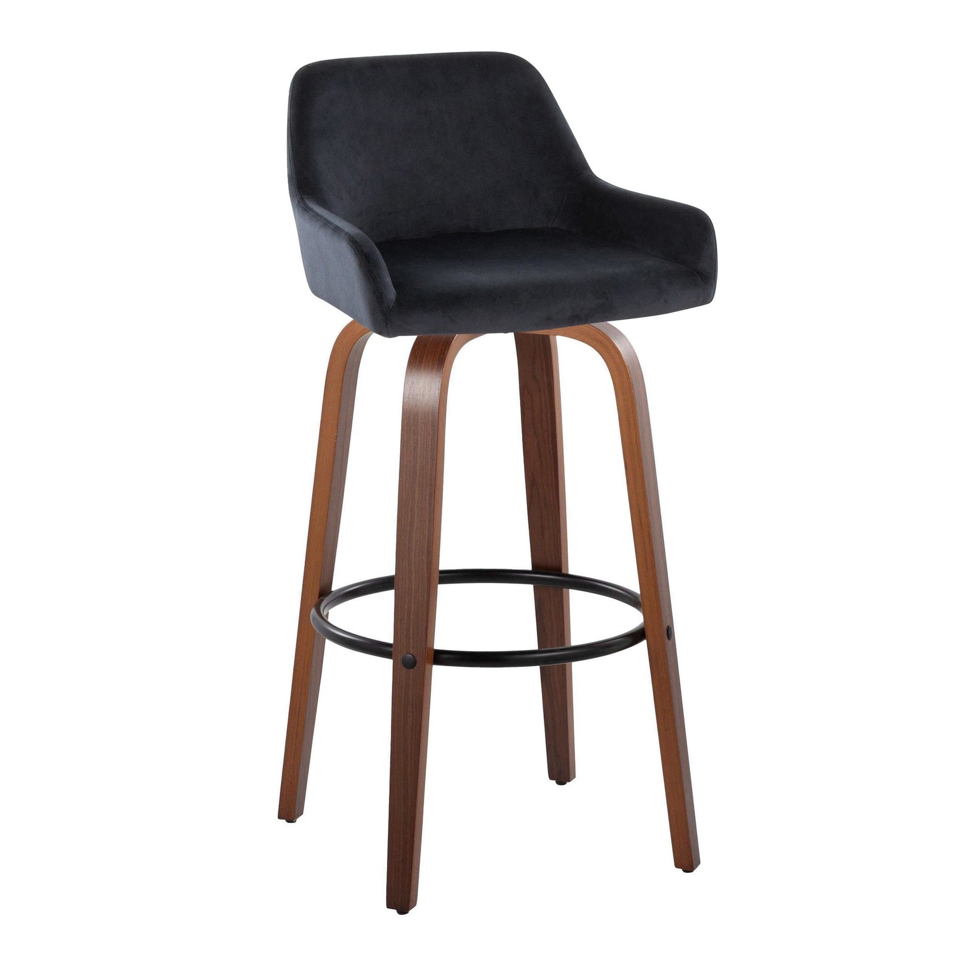 Daniella 30" Fixed-Height Barstool - Set of 2 By LumiSource - B30-DNLAV-GRTZQ2 WLBK2 | Bar Stools | Modishstore - 6