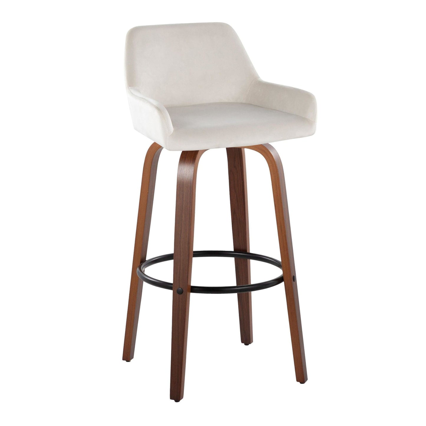 Daniella 30" Fixed-Height Barstool - Set of 2 By LumiSource - B30-DNLAV-GRTZQ2 WLBK2 | Bar Stools | Modishstore - 16