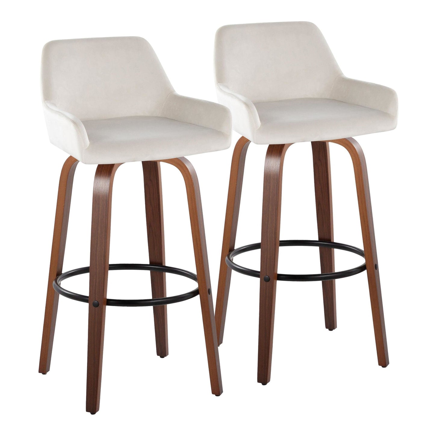 Daniella 30" Fixed-Height Barstool - Set of 2 By LumiSource - B30-DNLAV-GRTZQ2 WLBK2 | Bar Stools | Modishstore - 15