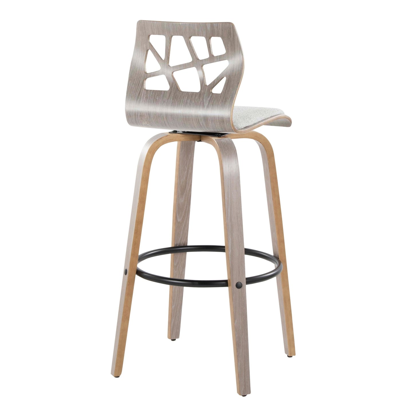 Folia 30" Fixed-Height Barstool - Set of 2 By LumiSource - B30-FOLIAFB-GRTZQ2 LGYLGYLGY2 | Bar Stools | Modishstore - 8