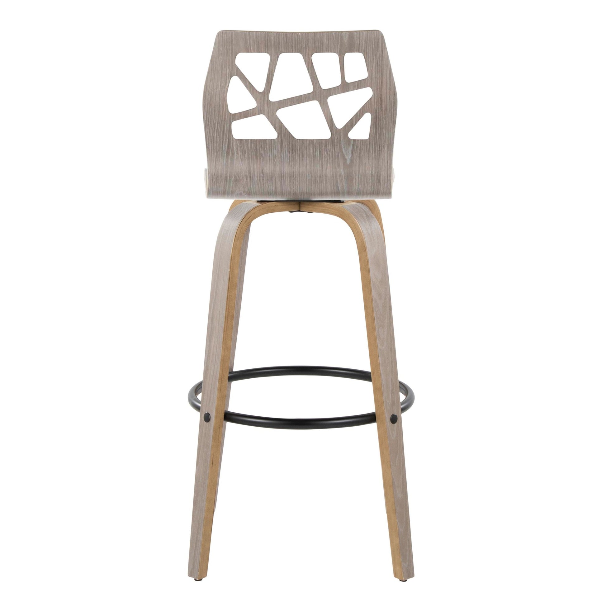 Folia 30" Fixed-Height Barstool - Set of 2 By LumiSource - B30-FOLIAFB-GRTZQ2 LGYLGYLGY2 | Bar Stools | Modishstore - 10