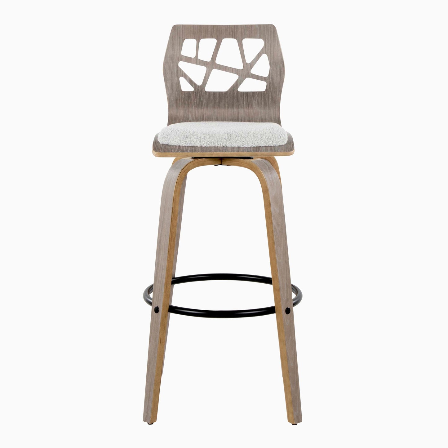 Folia 30" Fixed-Height Barstool - Set of 2 By LumiSource - B30-FOLIAFB-GRTZQ2 LGYLGYLGY2 | Bar Stools | Modishstore - 9