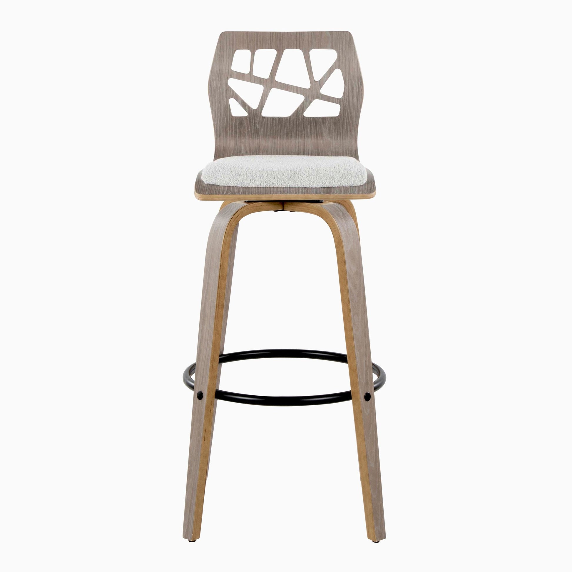 Folia 30" Fixed-Height Barstool - Set of 2 By LumiSource - B30-FOLIAFB-GRTZQ2 LGYLGYLGY2 | Bar Stools | Modishstore - 9