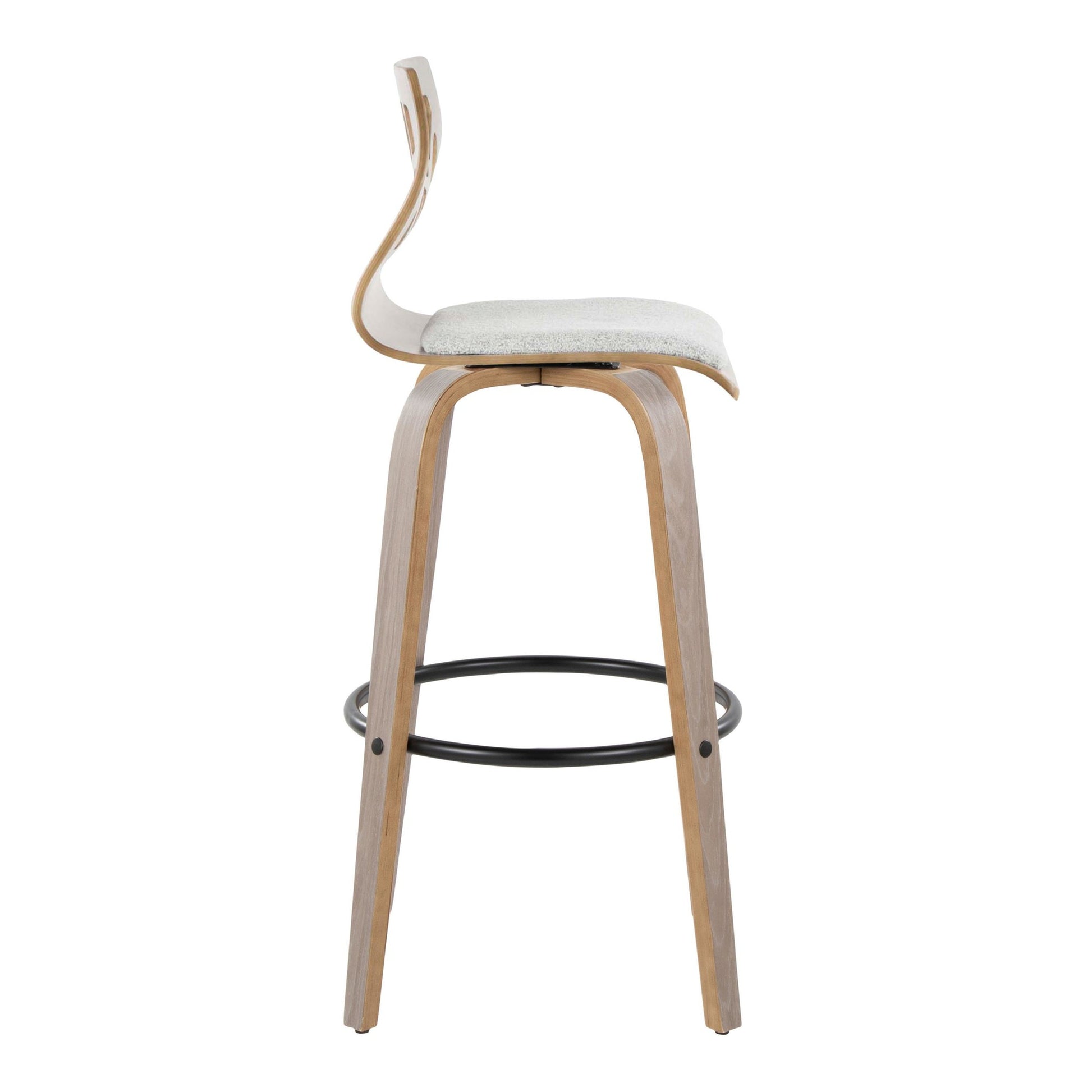 Folia 30" Fixed-Height Barstool - Set of 2 By LumiSource - B30-FOLIAFB-GRTZQ2 LGYLGYLGY2 | Bar Stools | Modishstore - 7