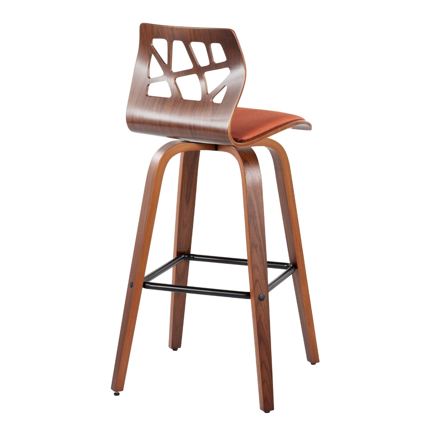 Folia 30" Fixed-Height Barstool - Set of 2 By LumiSource - B30-FOLIAFB-GRTZQ2 LGYLGYLGY2 | Bar Stools | Modishstore - 18