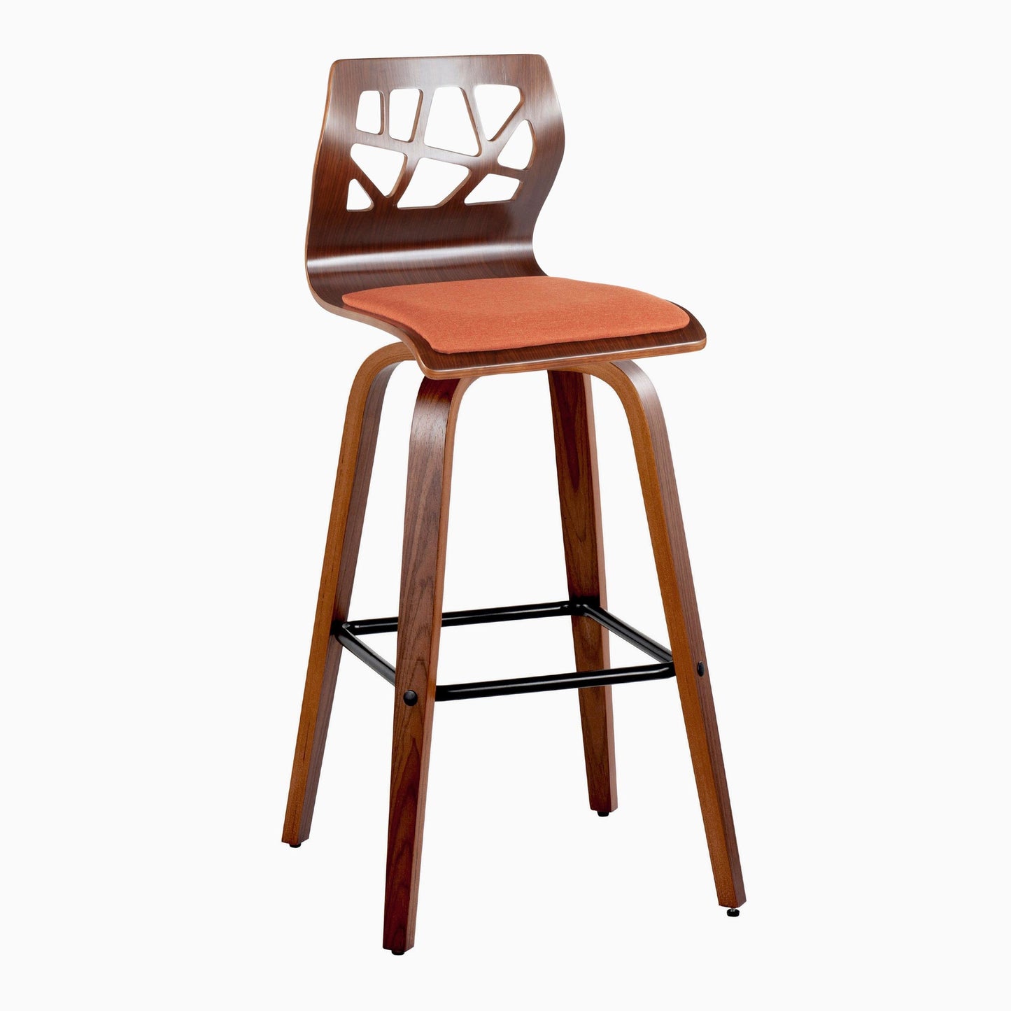 Folia 30" Fixed-Height Barstool - Set of 2 By LumiSource - B30-FOLIAFB-GRTZQ2 LGYLGYLGY2 | Bar Stools | Modishstore - 16