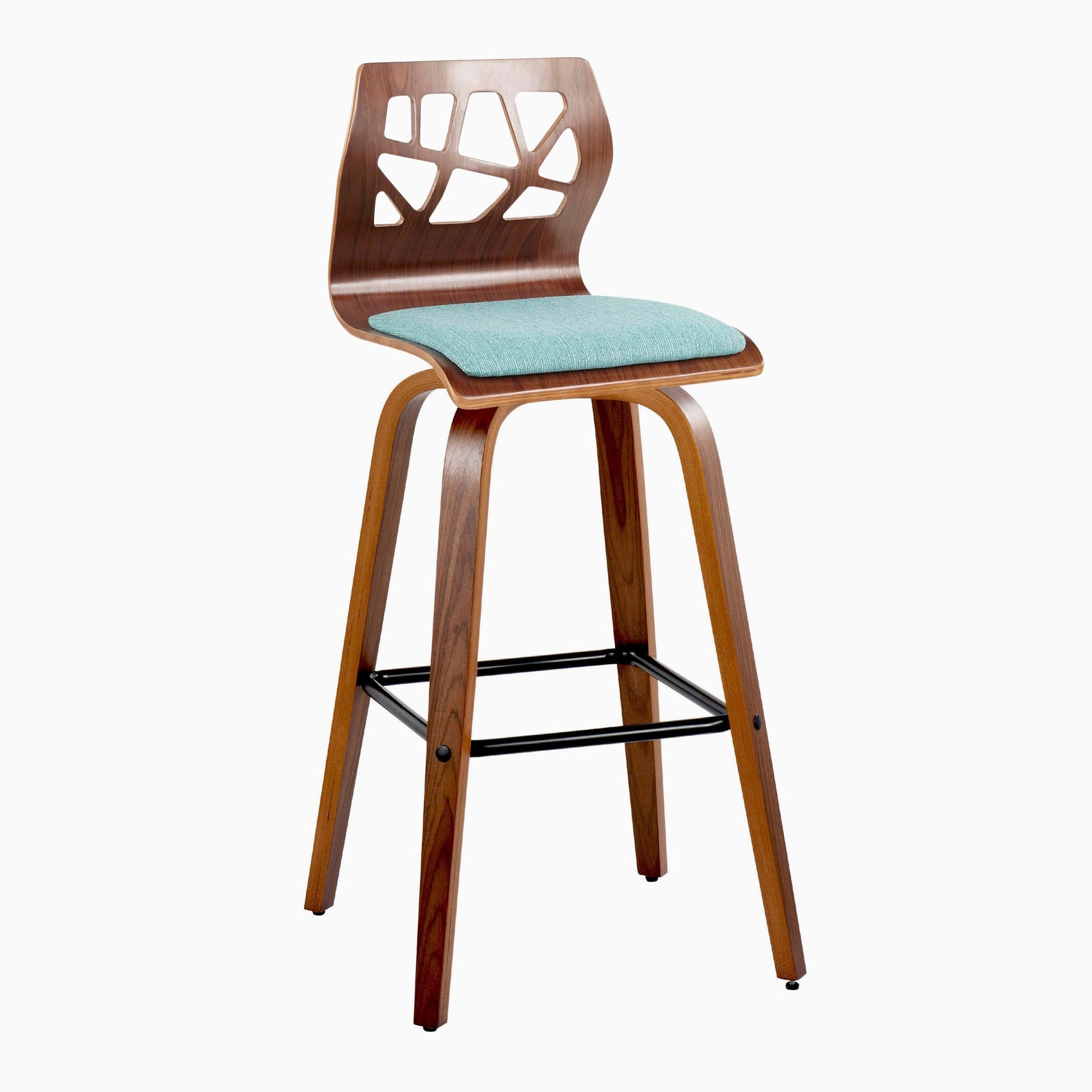 Folia 30" Fixed-Height Barstool - Set of 2 By LumiSource - B30-FOLIAFB-GRTZQ2 LGYLGYLGY2 | Bar Stools | Modishstore - 27