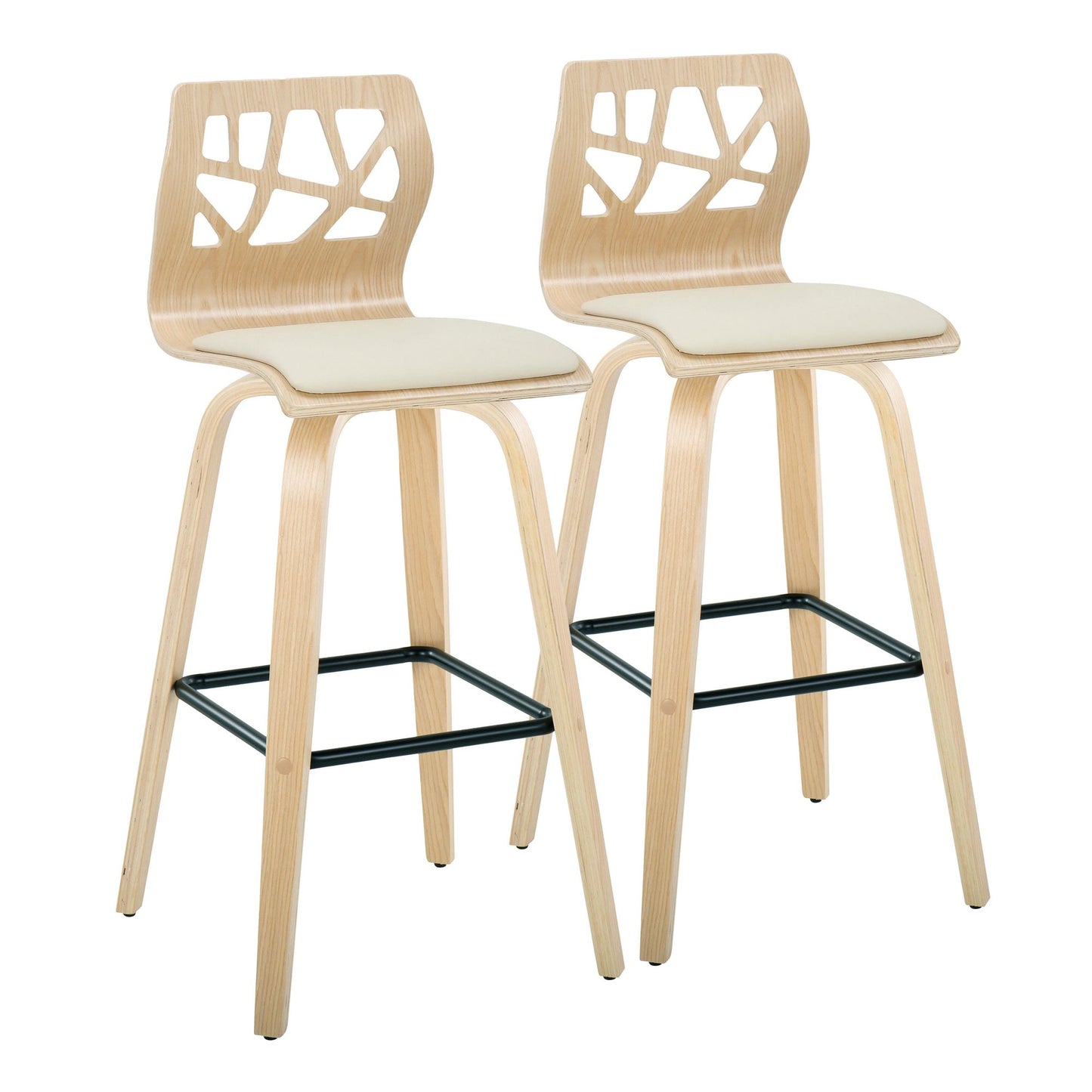 Folia 30" Fixed-Height Barstool - Set of 2 By LumiSource - B30-FOLIAPU-GRTZX2 NANACR2 | Bar Stools | Modishstore - 5