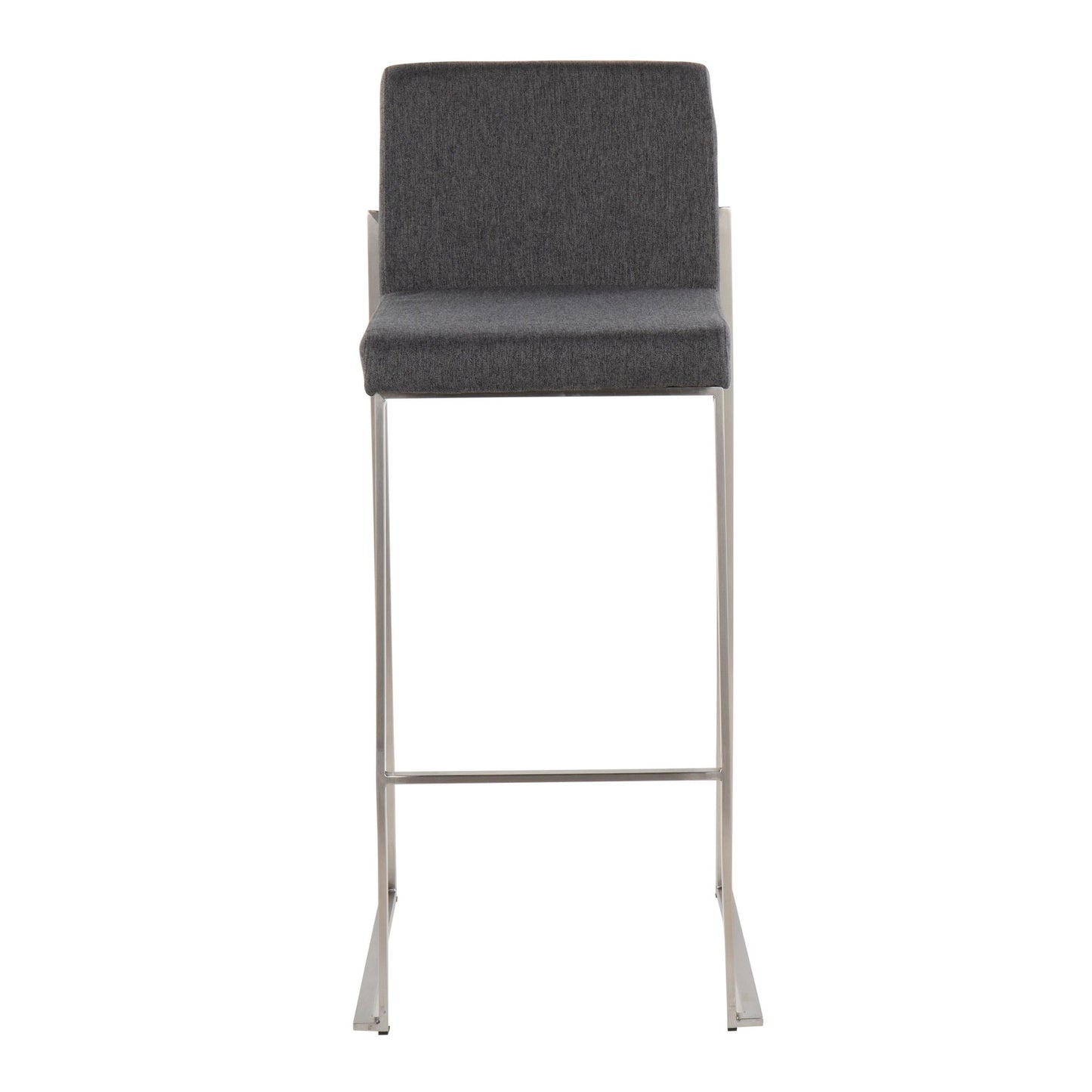 Fuji High Back 30" Fixed-Height Barstool - Set of 3 By LumiSource - B30-FUJIHBFB SSCHAR3 | Bar Stools | Modishstore - 7