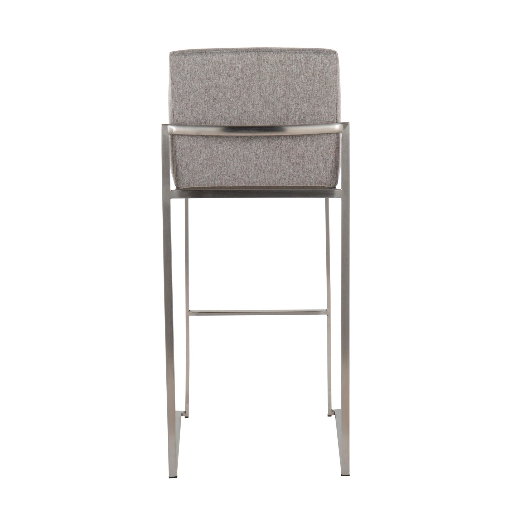 Fuji High Back 30" Fixed-Height Barstool - Set of 3 By LumiSource - B30-FUJIHBFB SSCHAR3 | Bar Stools | Modishstore - 16