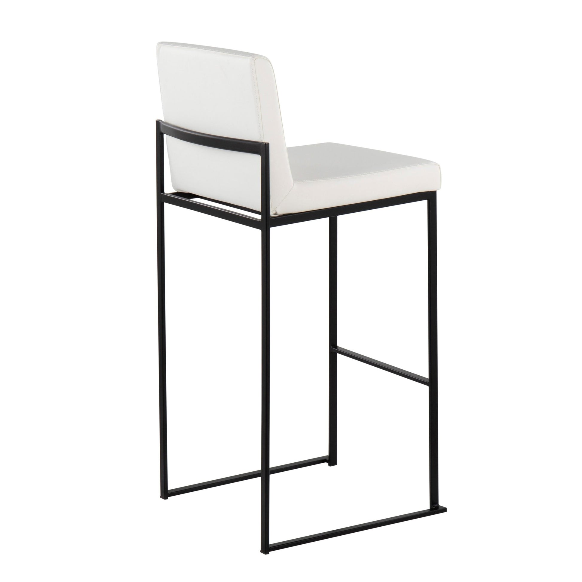 Fuji High Back 30" Fixed-Height Barstool - Set of 3 By LumiSource - B30-FUJIHBPU BKW3 | Bar Stools | Modishstore - 5