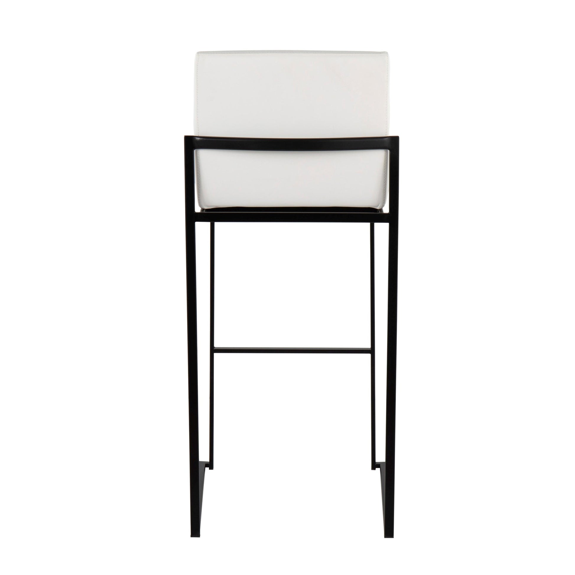 Fuji High Back 30" Fixed-Height Barstool - Set of 3 By LumiSource - B30-FUJIHBPU BKW3 | Bar Stools | Modishstore - 7