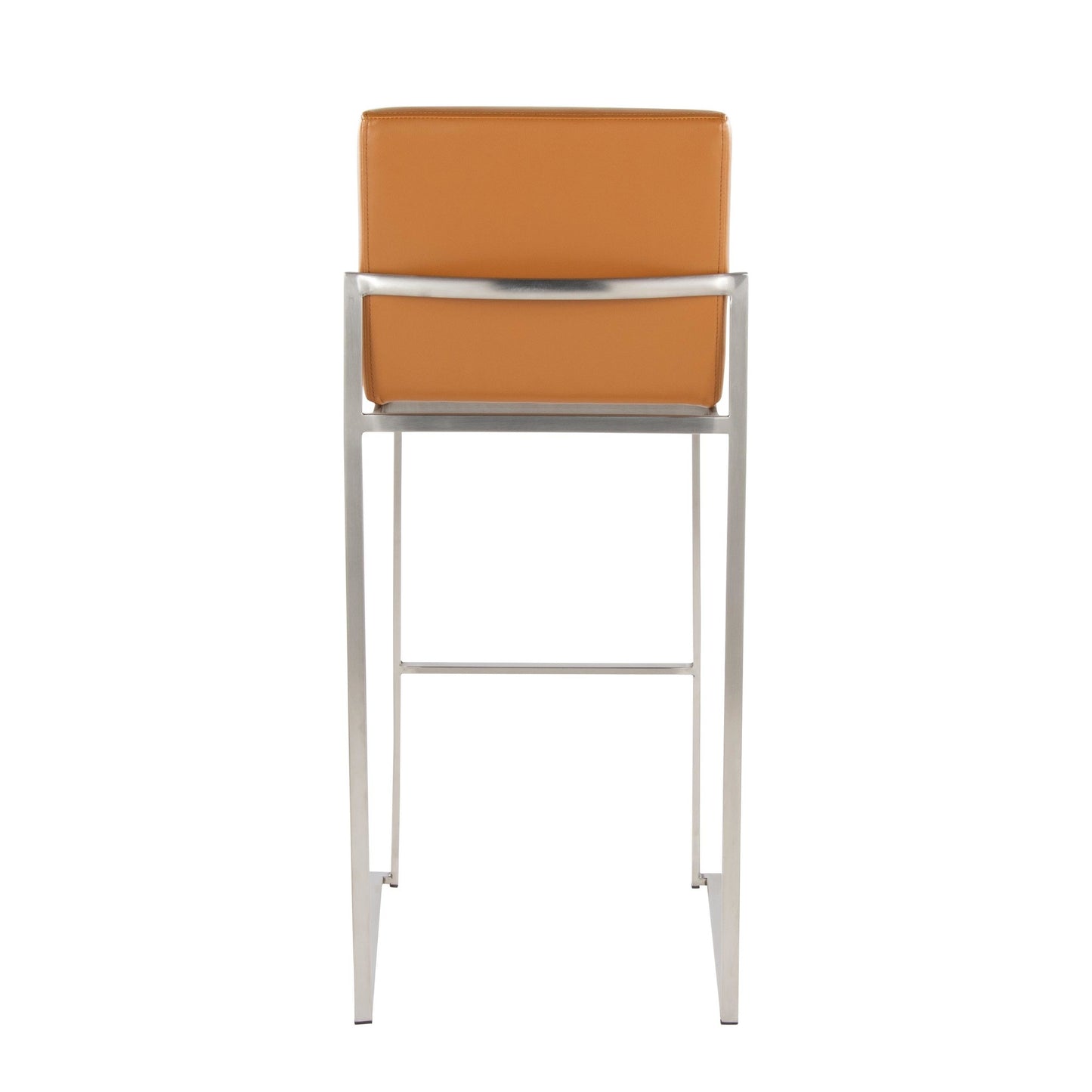 Fuji High Back 30" Fixed-Height Barstool - Set of 2 By LumiSource - B30-FUJIHBPU SSCAM2 | Bar Stools | Modishstore - 8