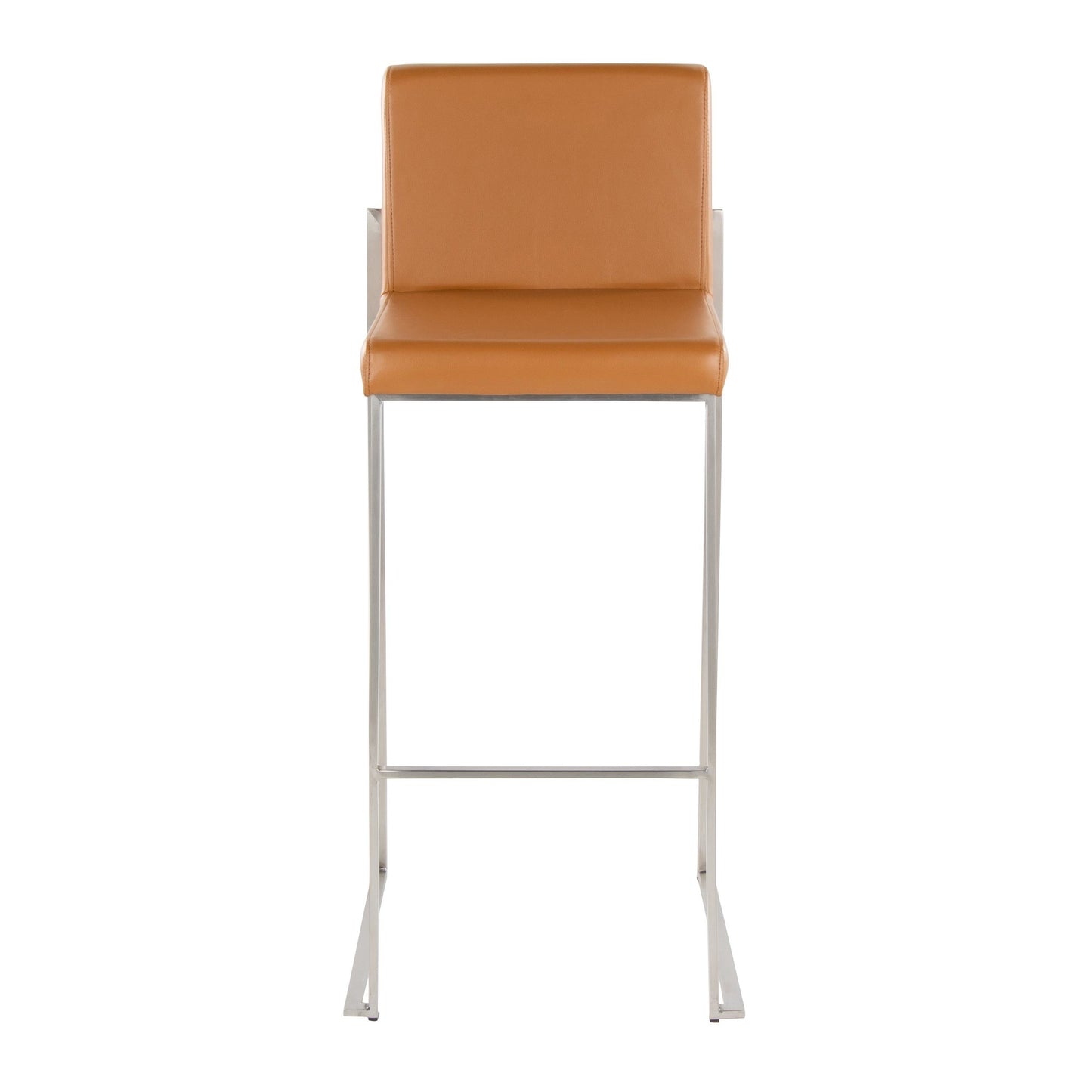 Fuji High Back 30" Fixed-Height Barstool - Set of 2 By LumiSource - B30-FUJIHBPU SSCAM2 | Bar Stools | Modishstore - 7