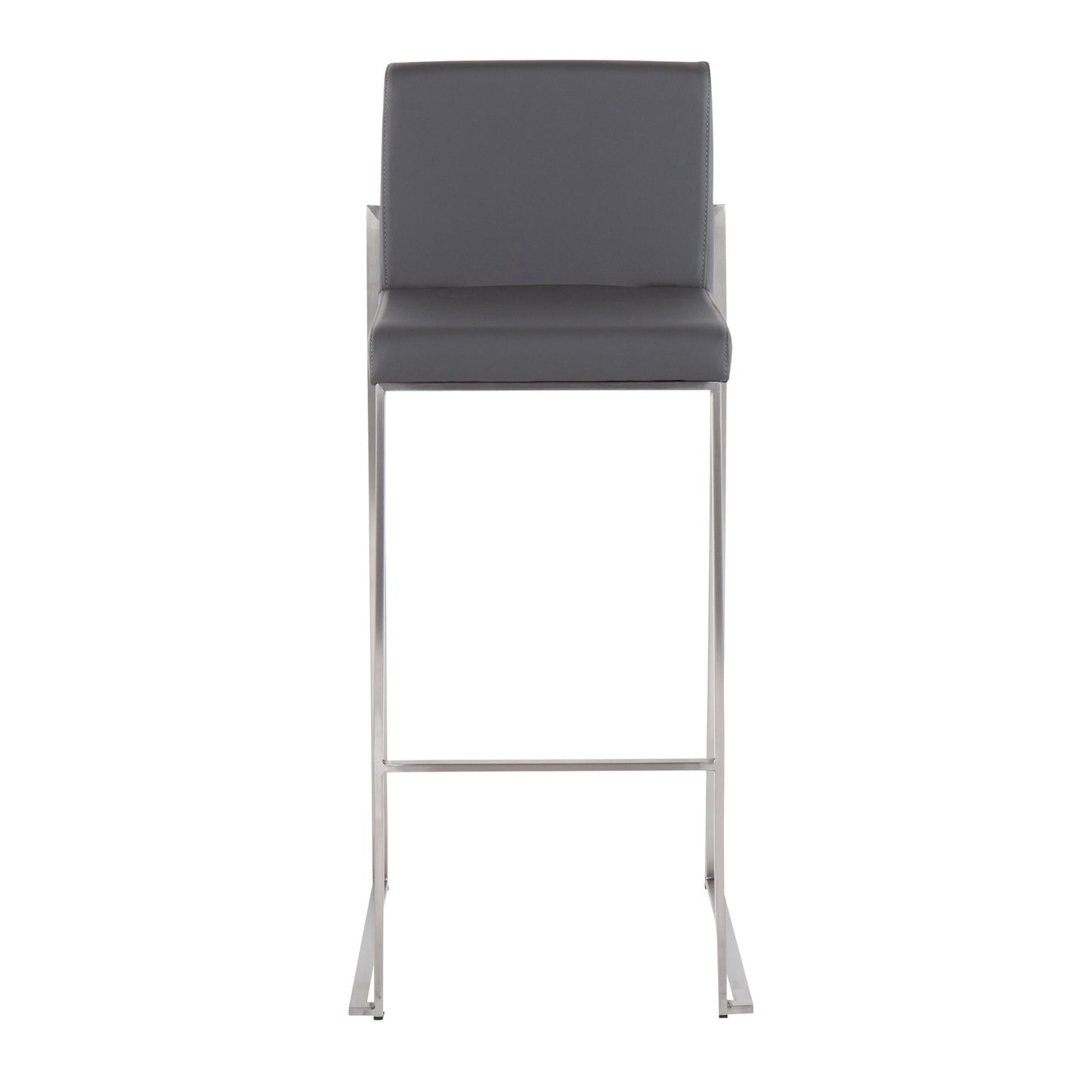 Fuji High Back 30" Fixed-Height Barstool - Set of 3 By LumiSource - B30-FUJIHBPU SSGY3 | Bar Stools | Modishstore - 8