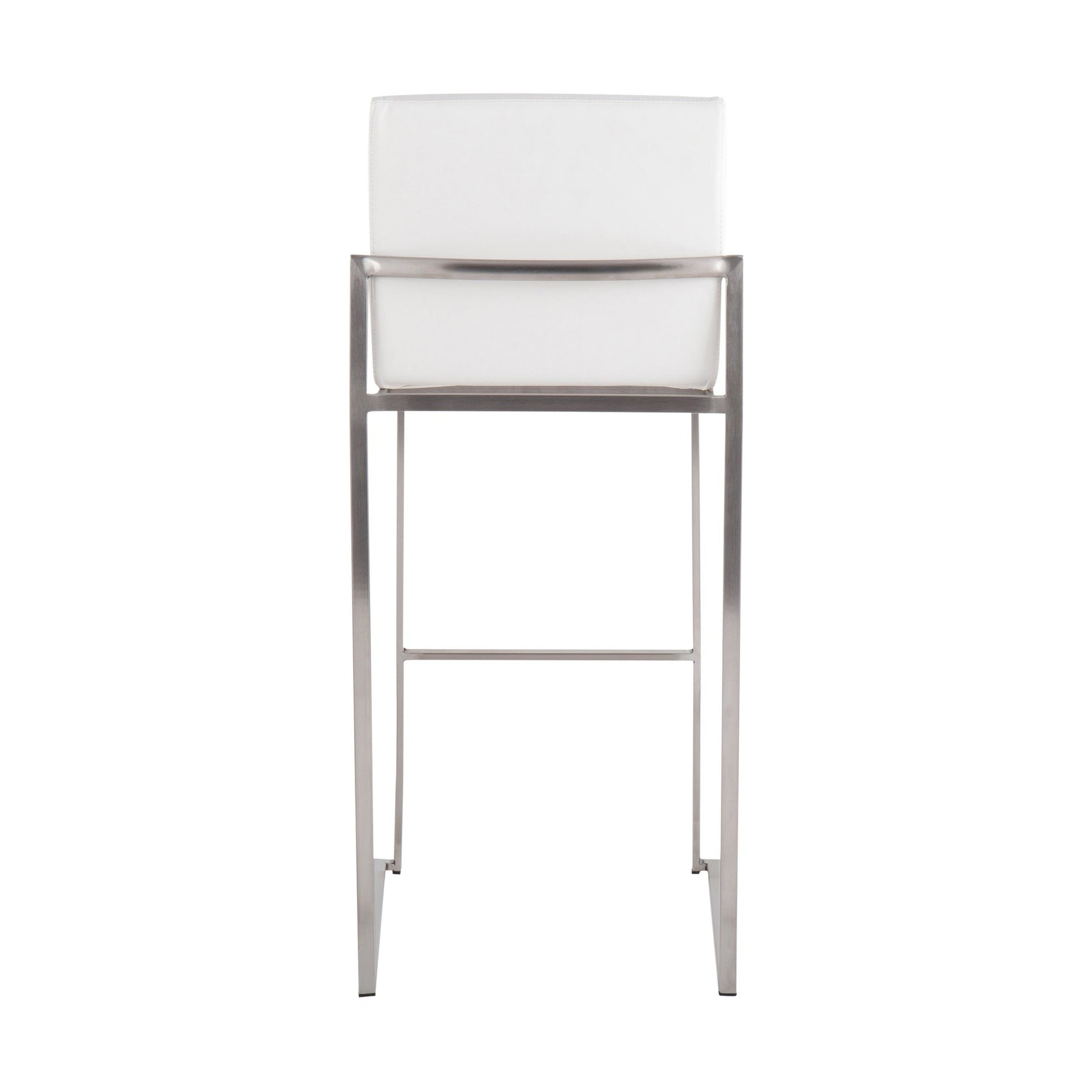 Fuji High Back 30" Fixed-Height Barstool - Set of 3 By LumiSource - B30-FUJIHBPU SSGY3 | Bar Stools | Modishstore - 18