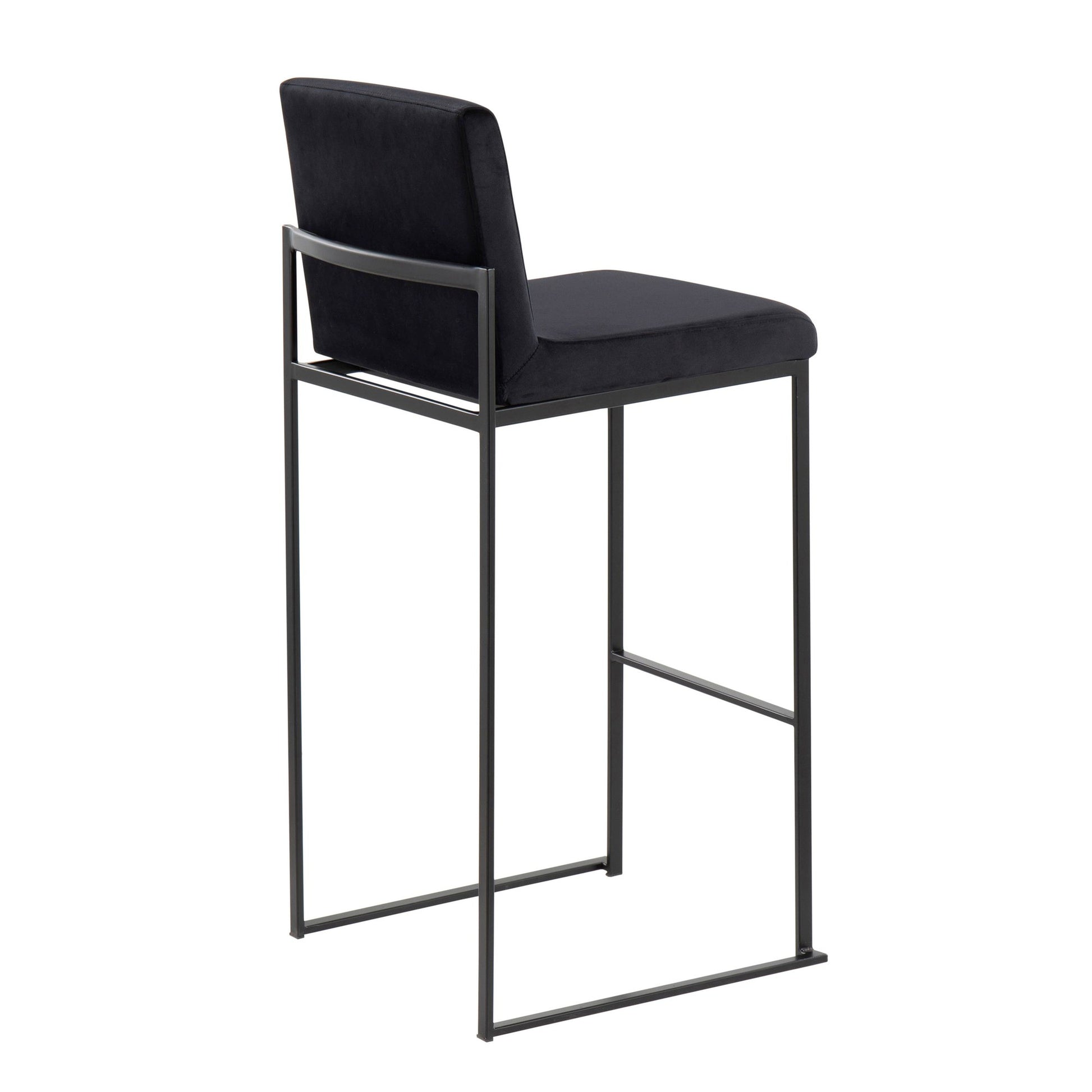 Fuji High Back 30" Fixed-Height Barstool - Set of 3 By LumiSource - B30-FUJIHBV BKBK3 | Bar Stools | Modishstore - 4