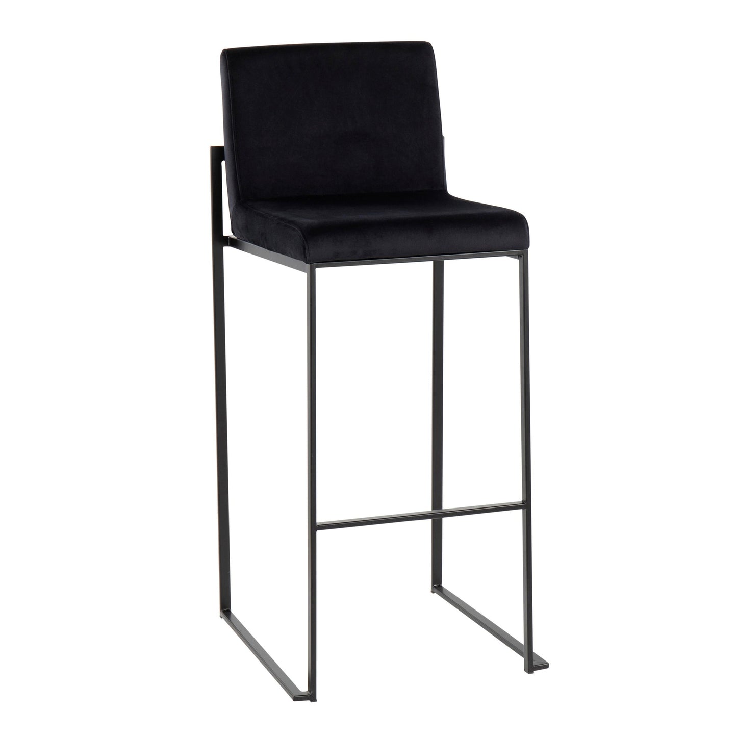 Fuji High Back 30" Fixed-Height Barstool - Set of 3 By LumiSource - B30-FUJIHBV BKBK3 | Bar Stools | Modishstore - 2