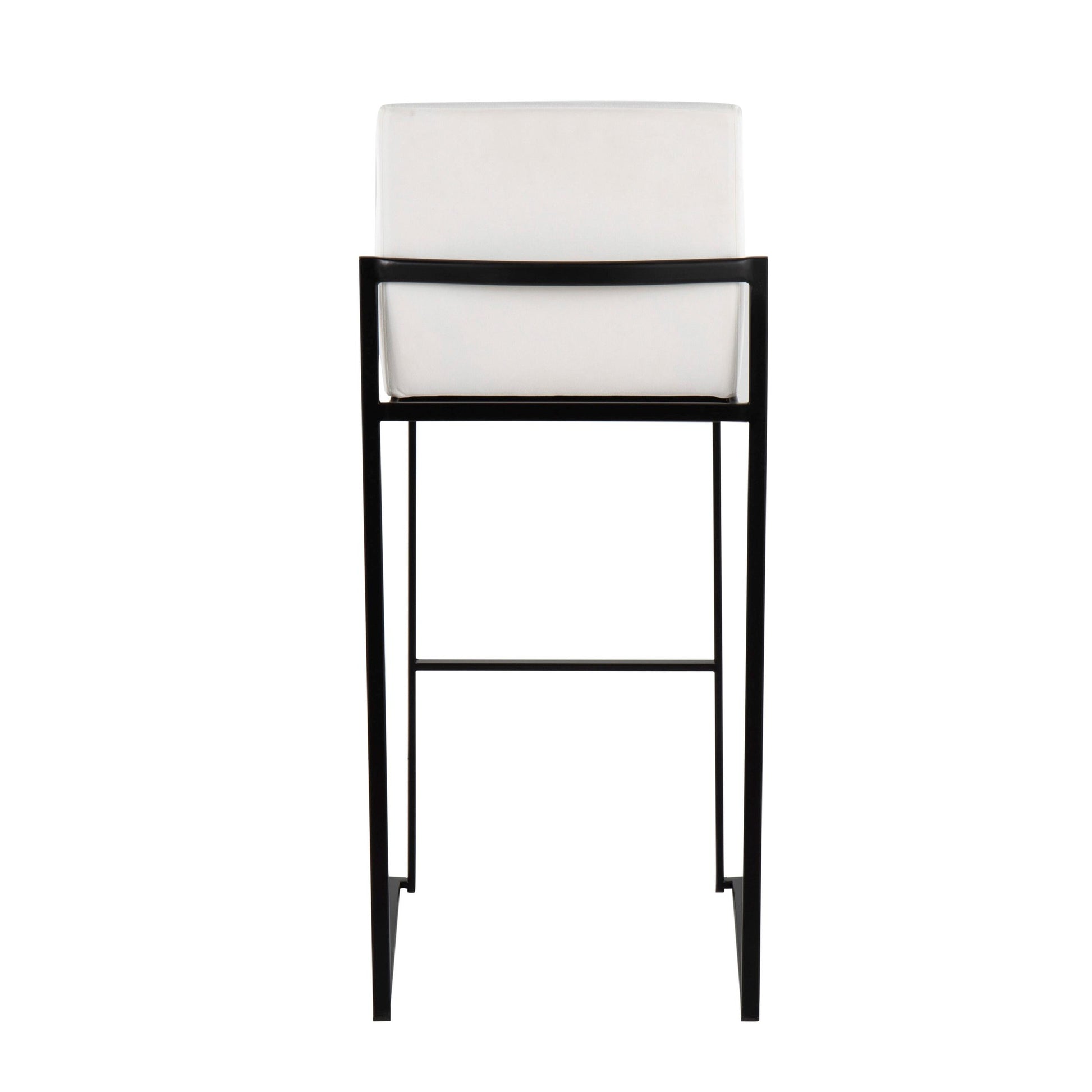 Fuji High Back 30" Fixed-Height Barstool - Set of 3 By LumiSource - B30-FUJIHBV BKW3 | Bar Stools | Modishstore - 6