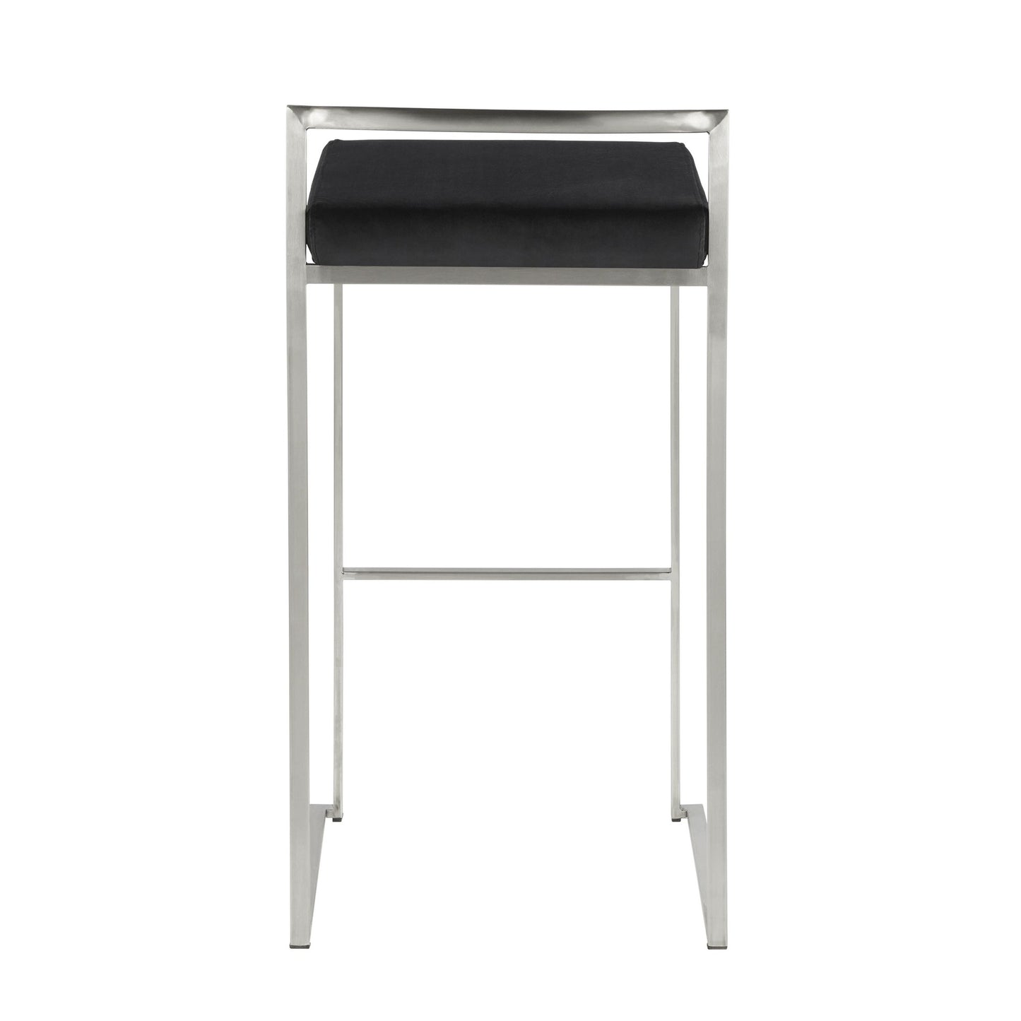 Fuji Stacker 30" Fixed-Height Barstool - Set of 3 By LumiSource - B30-FUJIPU SSBK3 | Bar Stools | Modishstore - 9