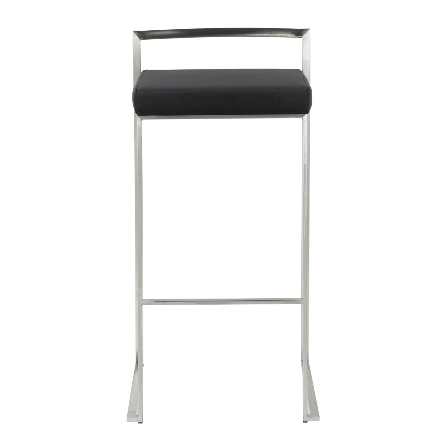 Fuji Stacker 30" Fixed-Height Barstool - Set of 3 By LumiSource - B30-FUJIPU SSBK3 | Bar Stools | Modishstore - 8