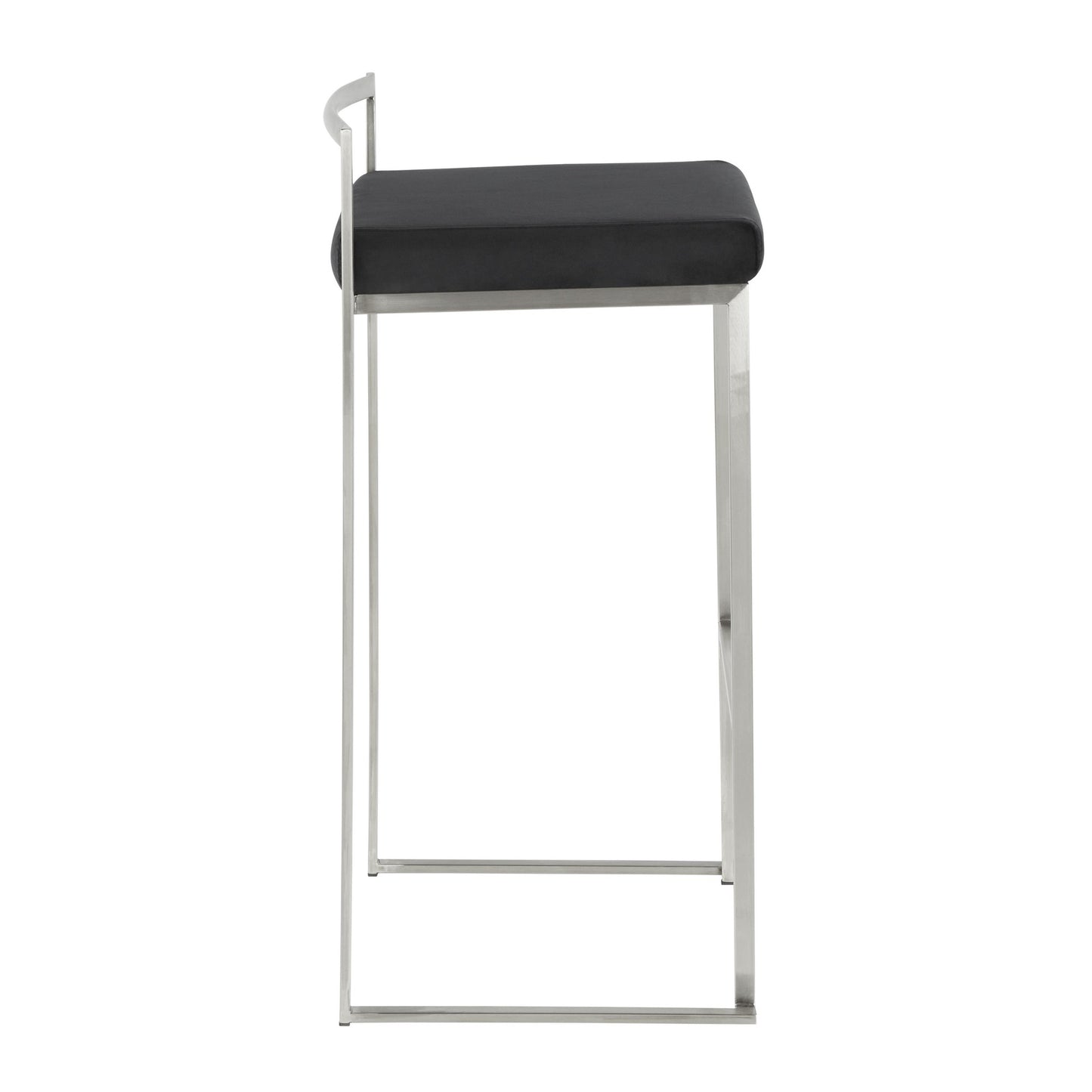 Fuji Stacker 30" Fixed-Height Barstool - Set of 3 By LumiSource - B30-FUJIPU SSBK3 | Bar Stools | Modishstore - 6