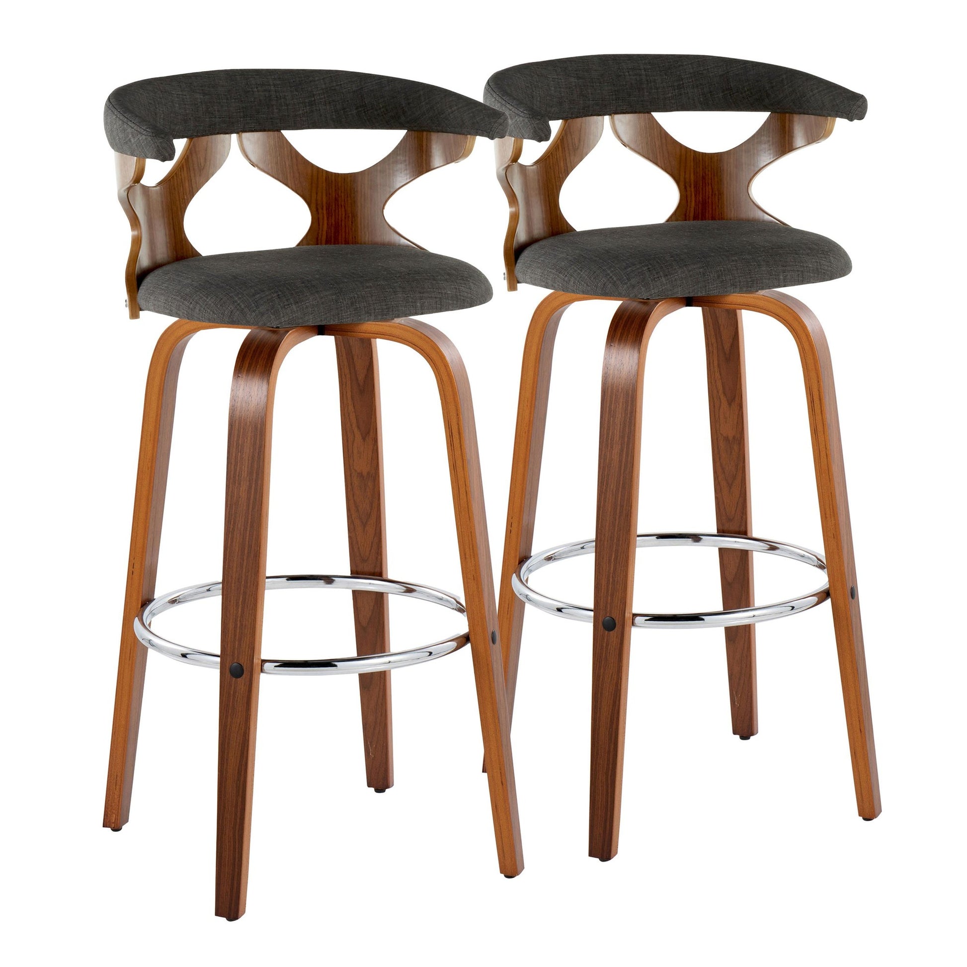 Gardenia 30" Fixed-Height Barstool - Set of 2 By LumiSource - B30-GARDFB-GRTZR2 WLWLCHAR2 | Bar Stools | Modishstore - 5