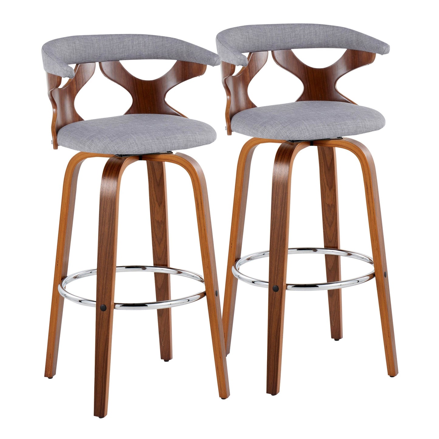 Gardenia 30" Fixed-Height Barstool - Set of 2 By LumiSource - B30-GARDFB-GRTZR2 WLWLCHAR2 | Bar Stools | Modishstore - 15