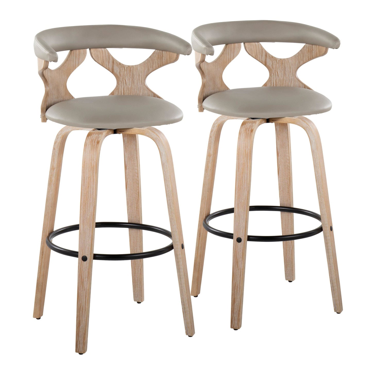 Gardenia 30" Fixed-Height Barstool - Set of 2 By LumiSource - B30-GARDPU-GRTZQ2 WWLGY2 | Bar Stools | Modishstore - 4