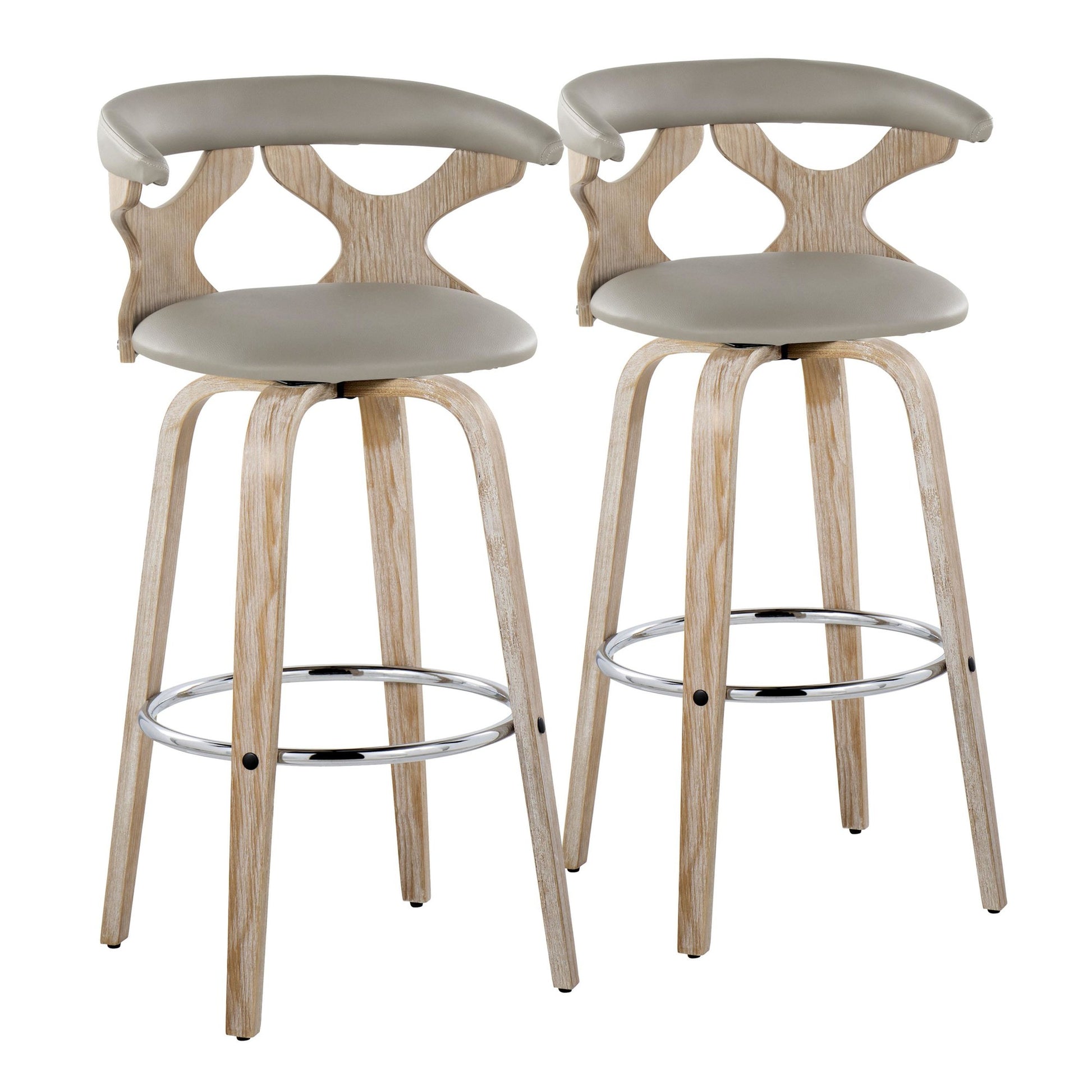 Gardenia 30" Fixed-Height Barstool - Set of 2 By LumiSource - B30-GARDPU-GRTZQ2 WWLGY2 | Bar Stools | Modishstore - 13