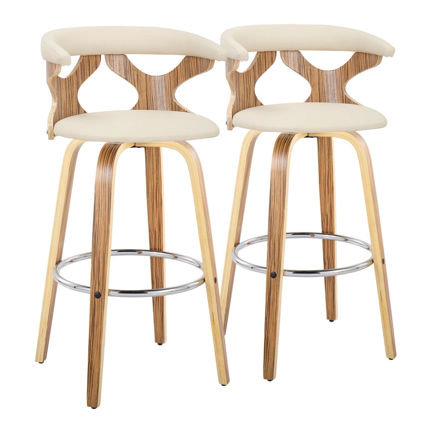 Gardenia 30" Fixed-Height Barstool - Set of 2 By LumiSource - B30-GARDPU-GRTZQ2 WWLGY2 | Bar Stools | Modishstore - 23