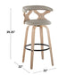 Gardenia 30" Fixed-Height Barstool - Set of 2 By LumiSource - B30-GARDPU-GRTZQ2 WWLGY2 | Bar Stools | Modishstore - 9