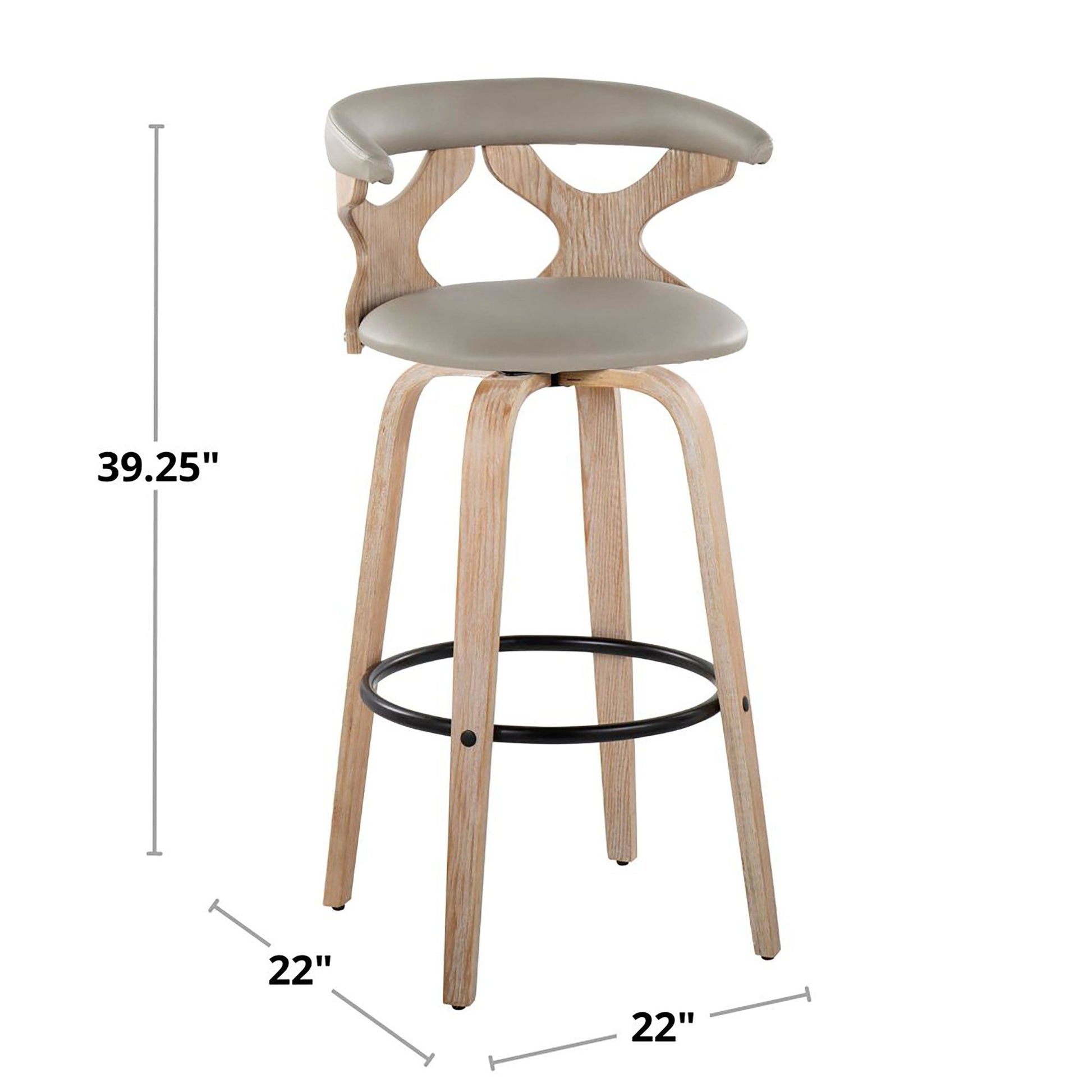 Gardenia 30" Fixed-Height Barstool - Set of 2 By LumiSource - B30-GARDPU-GRTZQ2 WWLGY2 | Bar Stools | Modishstore - 9