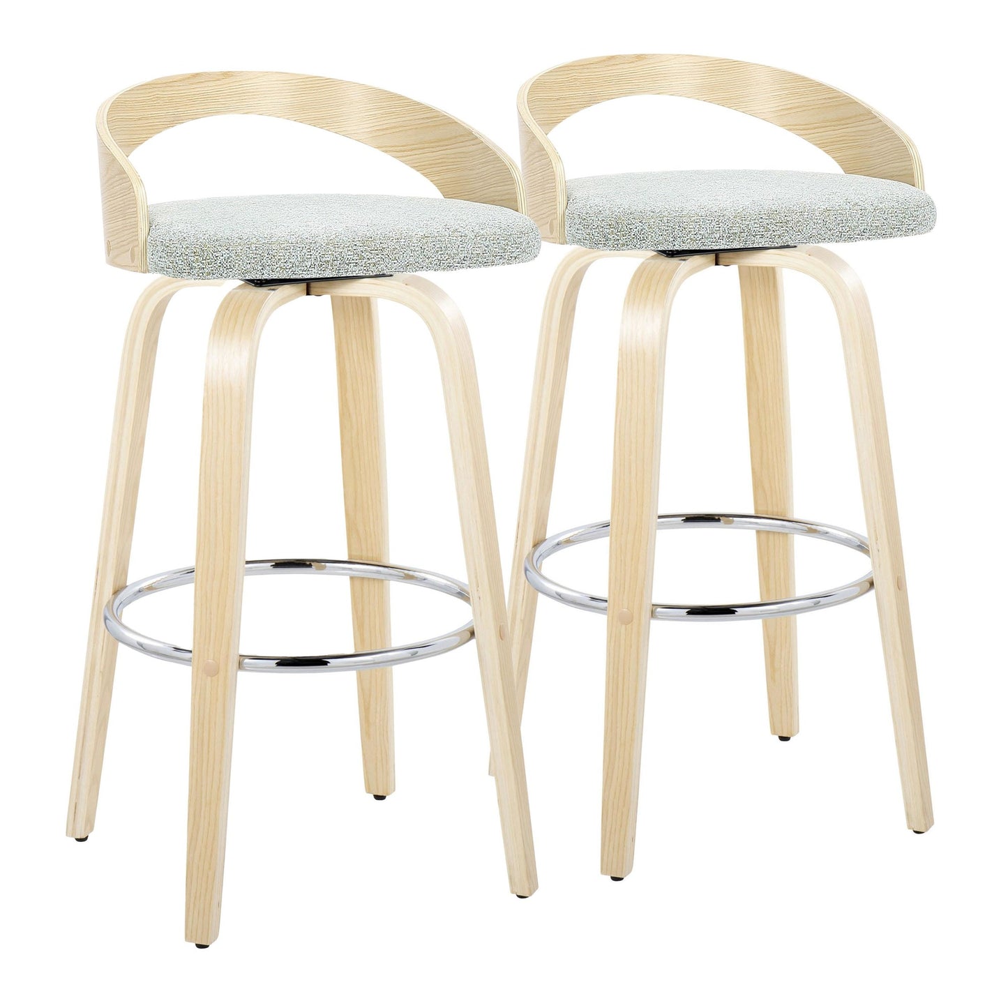 Grotto 30" Fixed-Height Barstool - Set of 2 By LumiSource - B30-GROTTOFB-GRTZR2 NANALGN2 | Bar Stools | Modishstore - 5