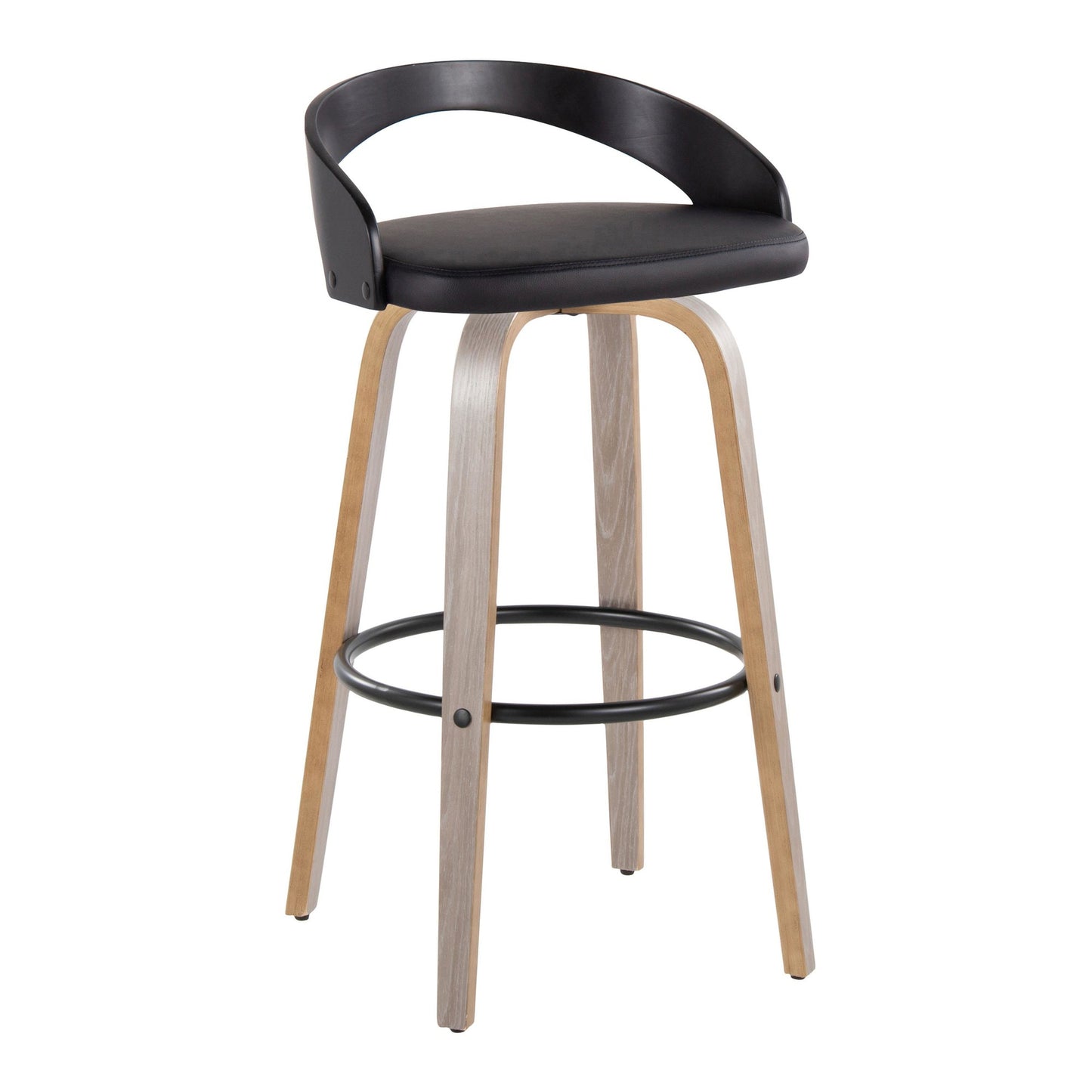 Grotto 30" Fixed-Height Barstool - Set of 2 By LumiSource - B30-GROTTOPU-GRTZR2 NANABN2 | Bar Stools | Modishstore - 36