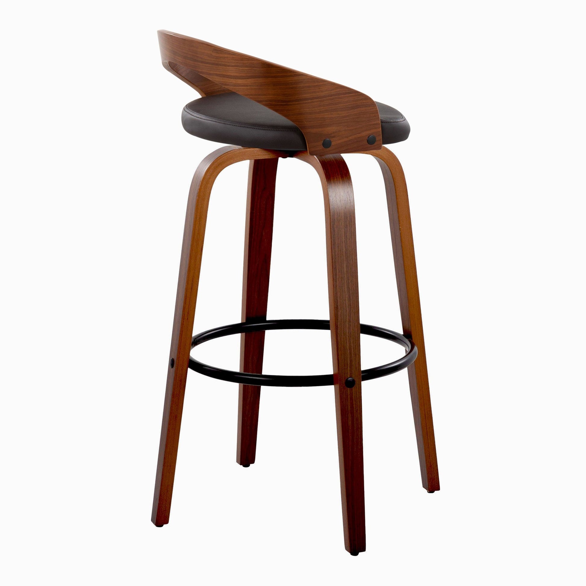 Grotto 30" Fixed-Height Barstool - Set of 2 By LumiSource - B30-GROTTOPU-GRTZQ2 WLWLBN2 | Bar Stools | Modishstore - 8