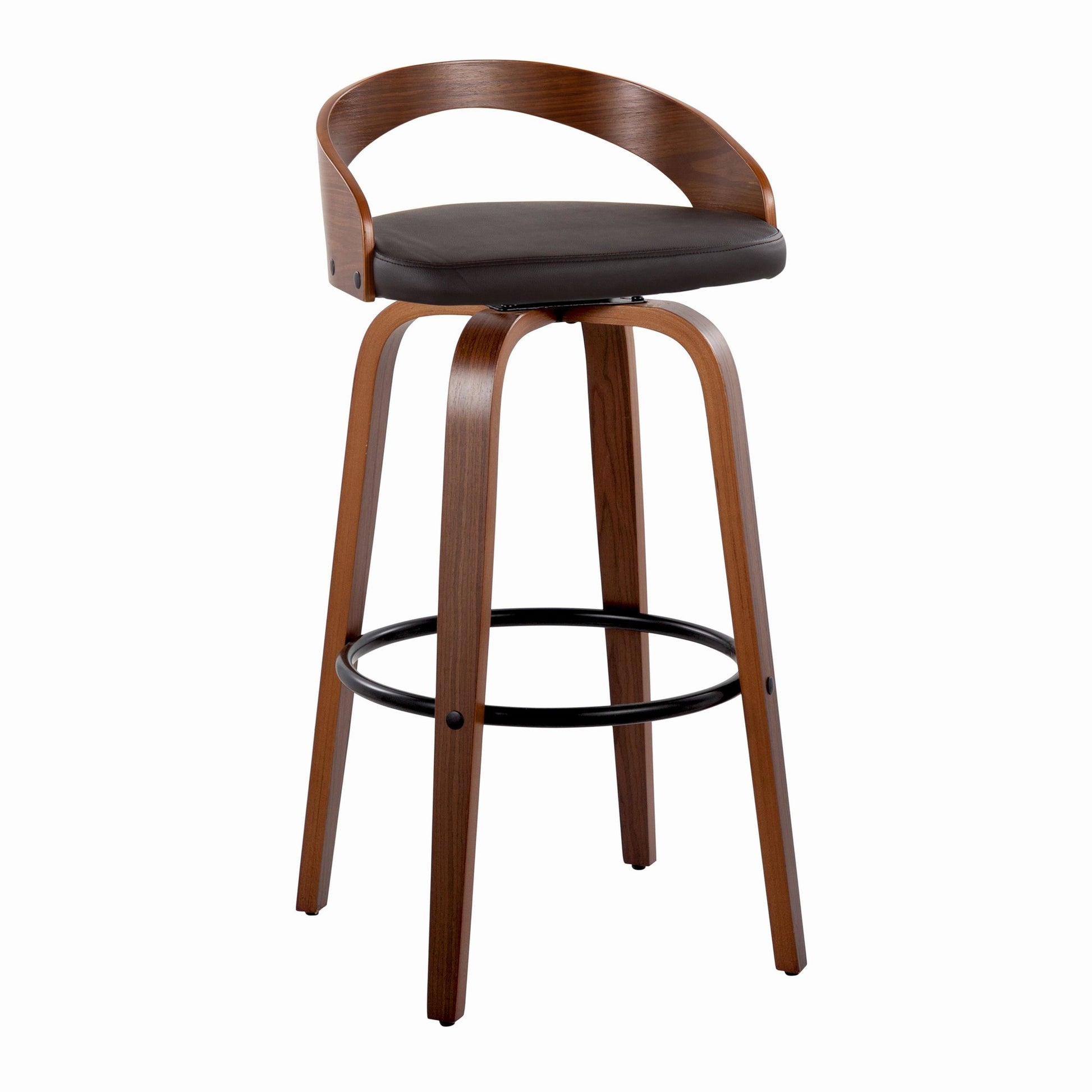 Grotto 30" Fixed-Height Barstool - Set of 2 By LumiSource - B30-GROTTOPU-GRTZQ2 WLWLBN2 | Bar Stools | Modishstore - 6