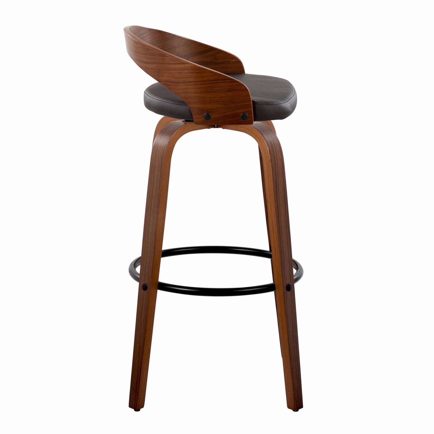 Grotto 30" Fixed-Height Barstool - Set of 2 By LumiSource - B30-GROTTOPU-GRTZQ2 WLWLBN2 | Bar Stools | Modishstore - 7