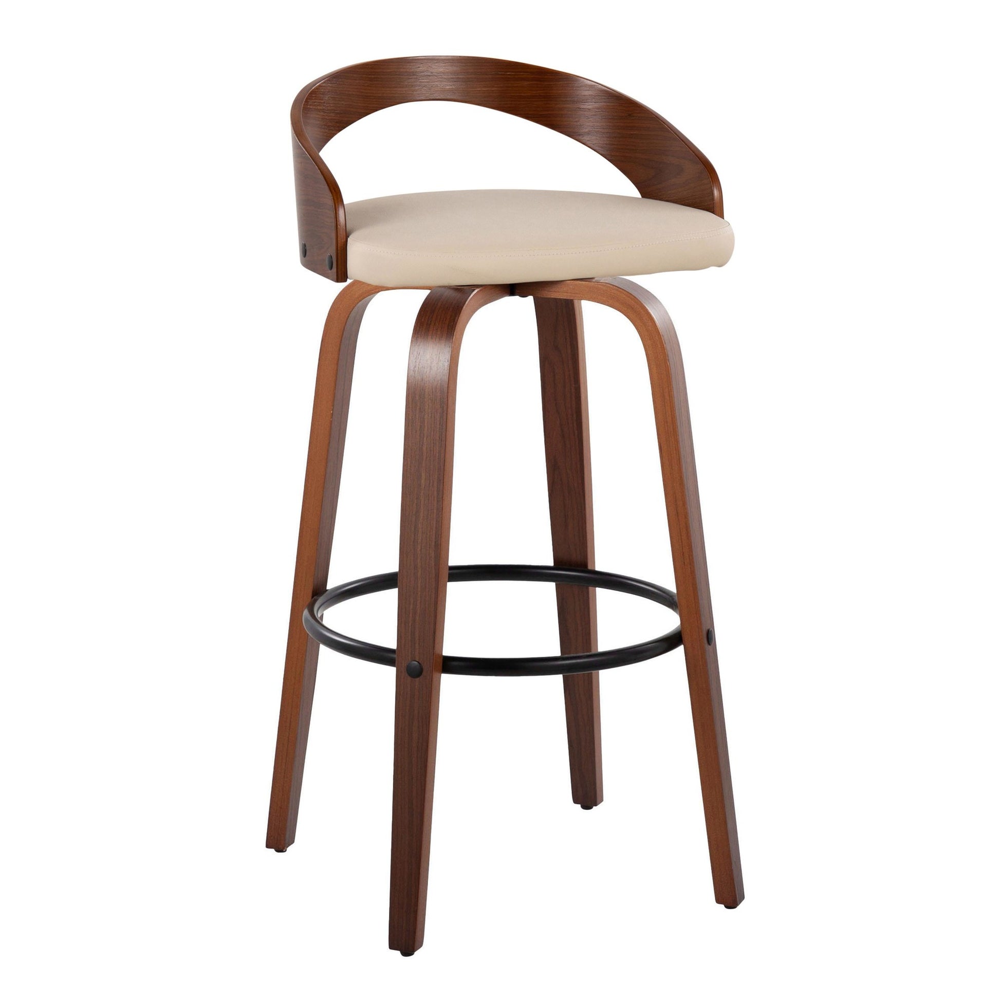 Grotto 30" Fixed-Height Barstool - Set of 2 By LumiSource - B30-GROTTOPU-GRTZQ2 WLWLBN2 | Bar Stools | Modishstore - 14