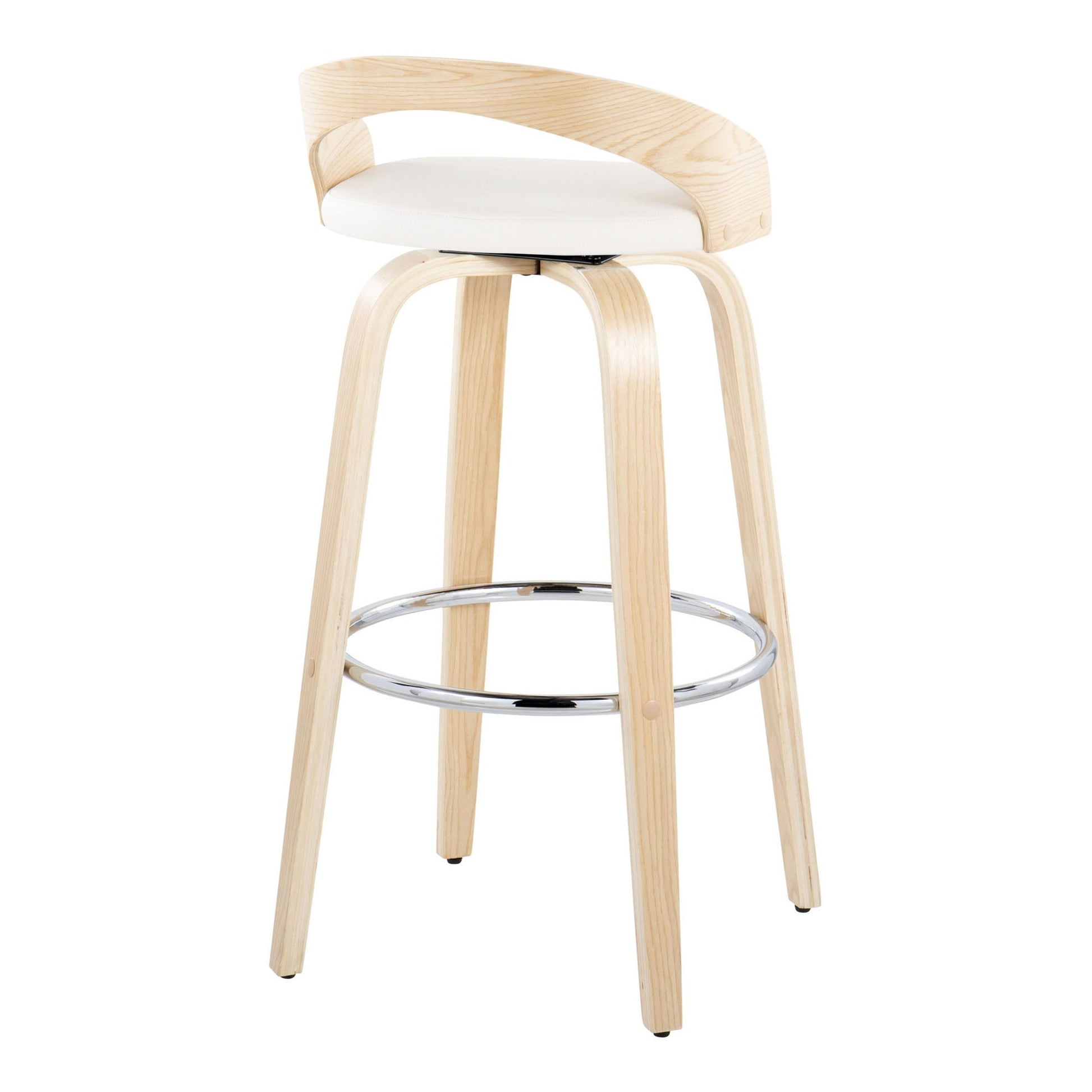 Grotto 30" Fixed-Height Barstool - Set of 2 By LumiSource - B30-GROTTOPU-GRTZR2 NANABN2 | Bar Stools | Modishstore - 28