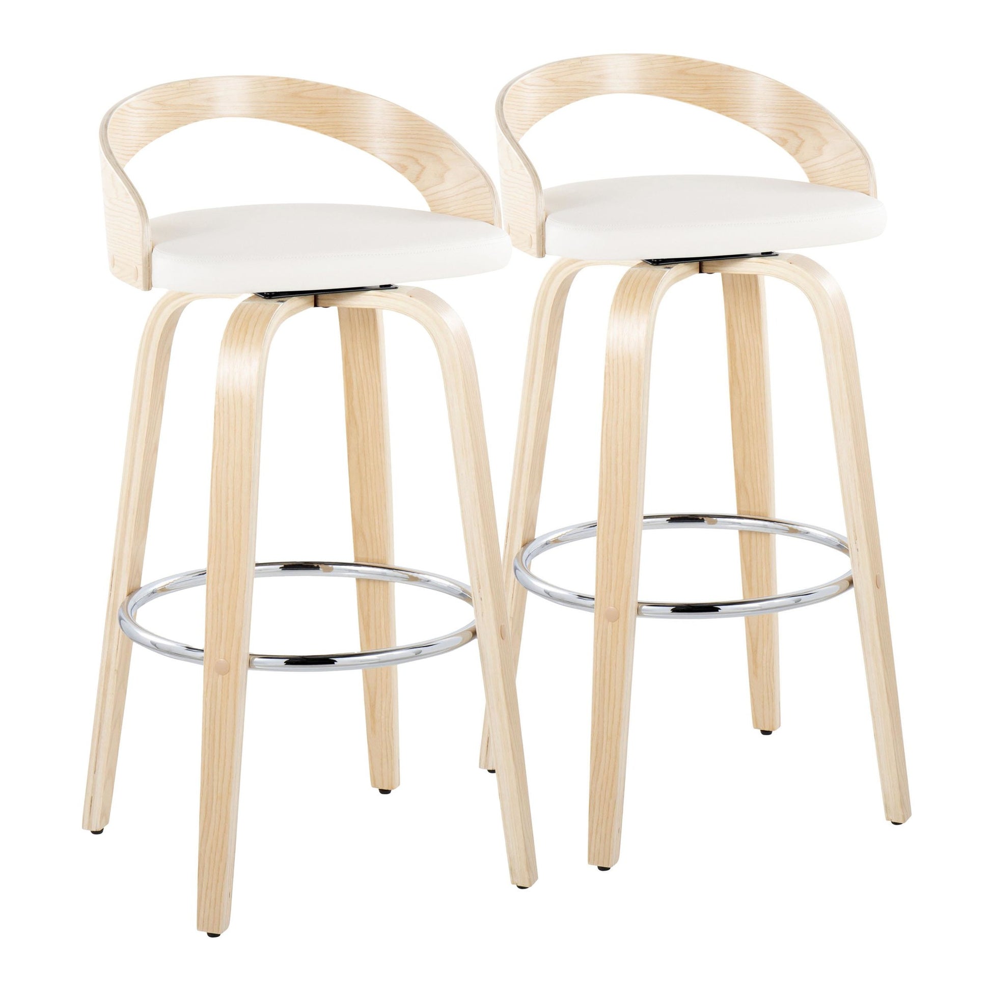 Grotto 30" Fixed-Height Barstool - Set of 2 By LumiSource - B30-GROTTOPU-GRTZR2 NANABN2 | Bar Stools | Modishstore - 25