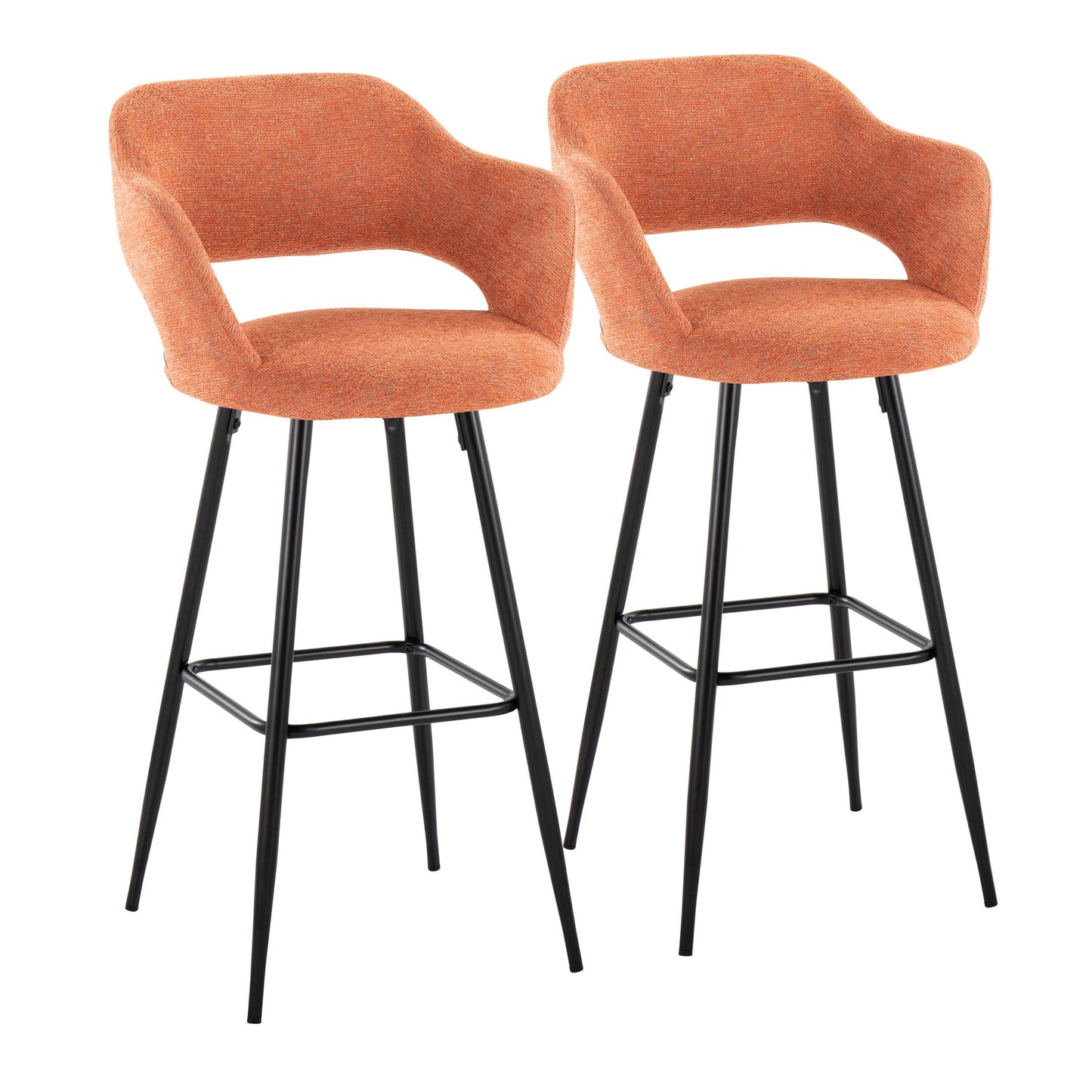 Margarite 30" Fixed-Height Barstool - Set of 2 By LumiSource - B30-MARGFB-MARGX2 BKO2 | Bar Stools | Modishstore - 3