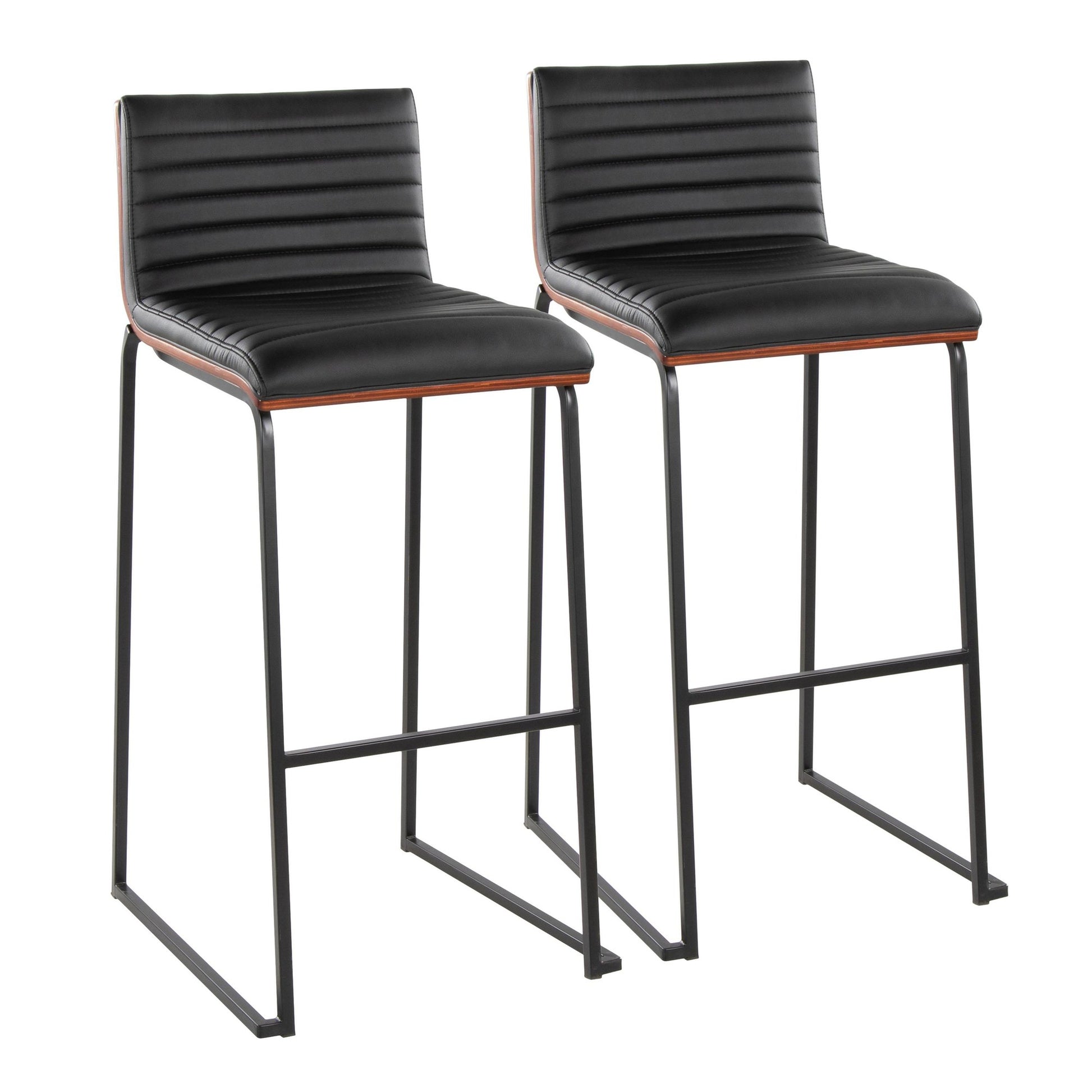 Mason Mara 30" Fixed-Height Barstool - Set of 2 By LumiSource - B30-MASONPU-MARA1 AUWLBK2 | Bar Stools | Modishstore - 11