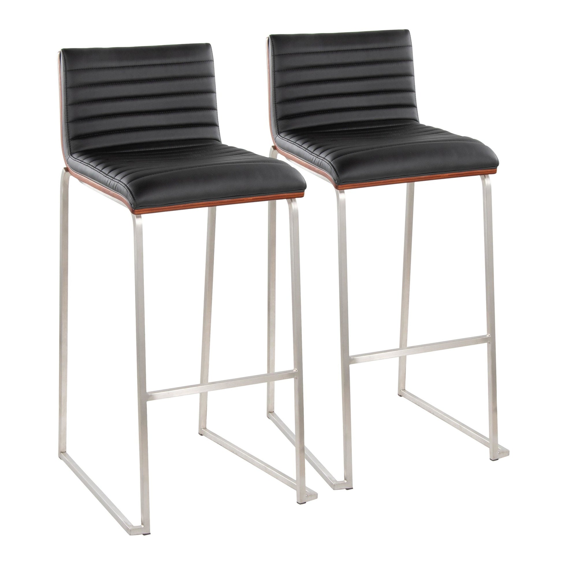 Mason Mara 30" Fixed-Height Barstool - Set of 2 By LumiSource - B30-MASONPU-MARA1 AUWLBK2 | Bar Stools | Modishstore - 19