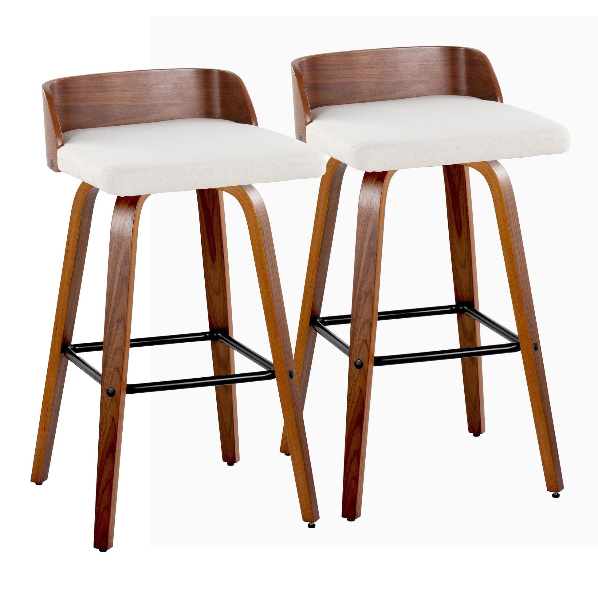 Maya 30" Fixed-Height Barstool - Set of 2 By LumiSource - B30-MAYAFB-GRTZX2 WLWLCHAR2 | Bar Stools | Modishstore - 14