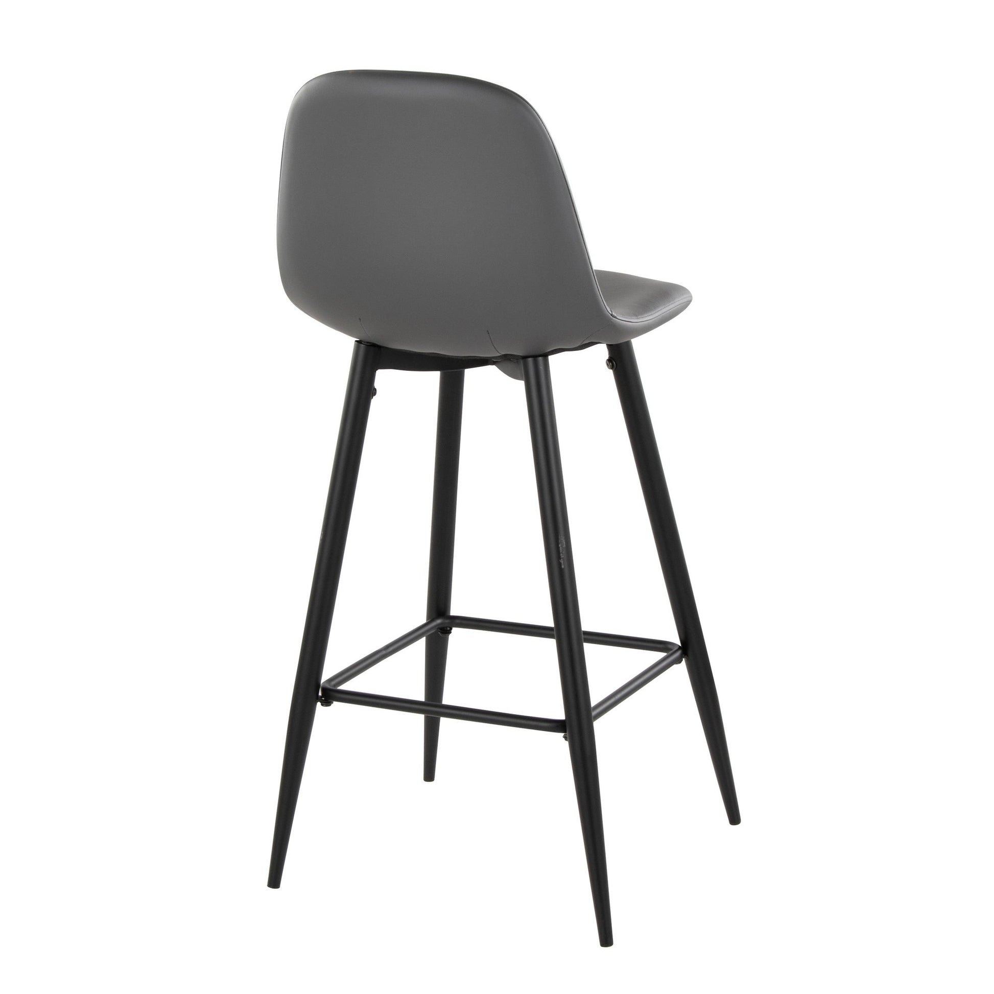 Pebble 30" Fixed-Height Barstool - Set of 2 By LumiSource - B30-PEBPU-X1 BKGY2 | Bar Stools | Modishstore - 6