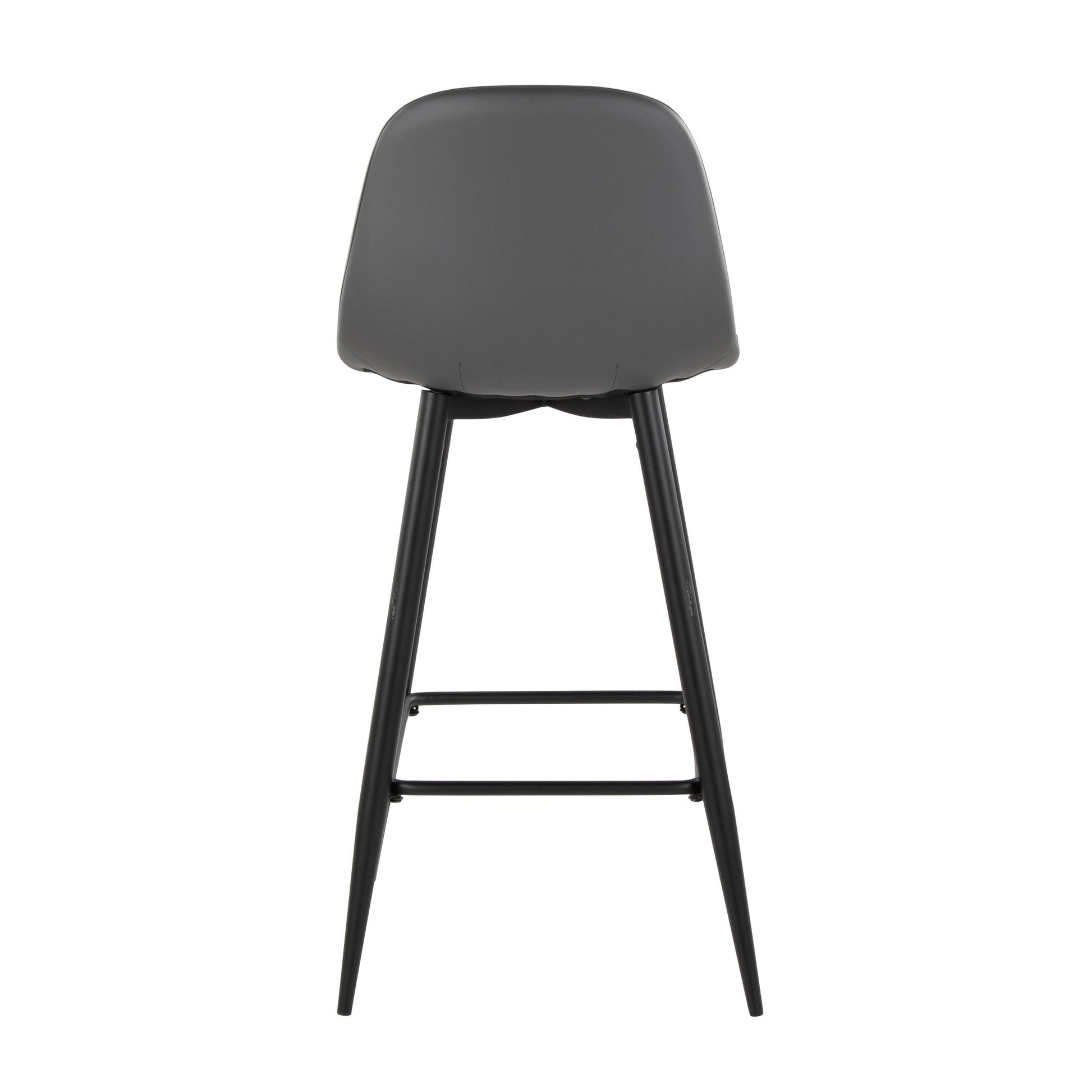 Pebble 30" Fixed-Height Barstool - Set of 2 By LumiSource - B30-PEBPU-X1 BKGY2 | Bar Stools | Modishstore - 8