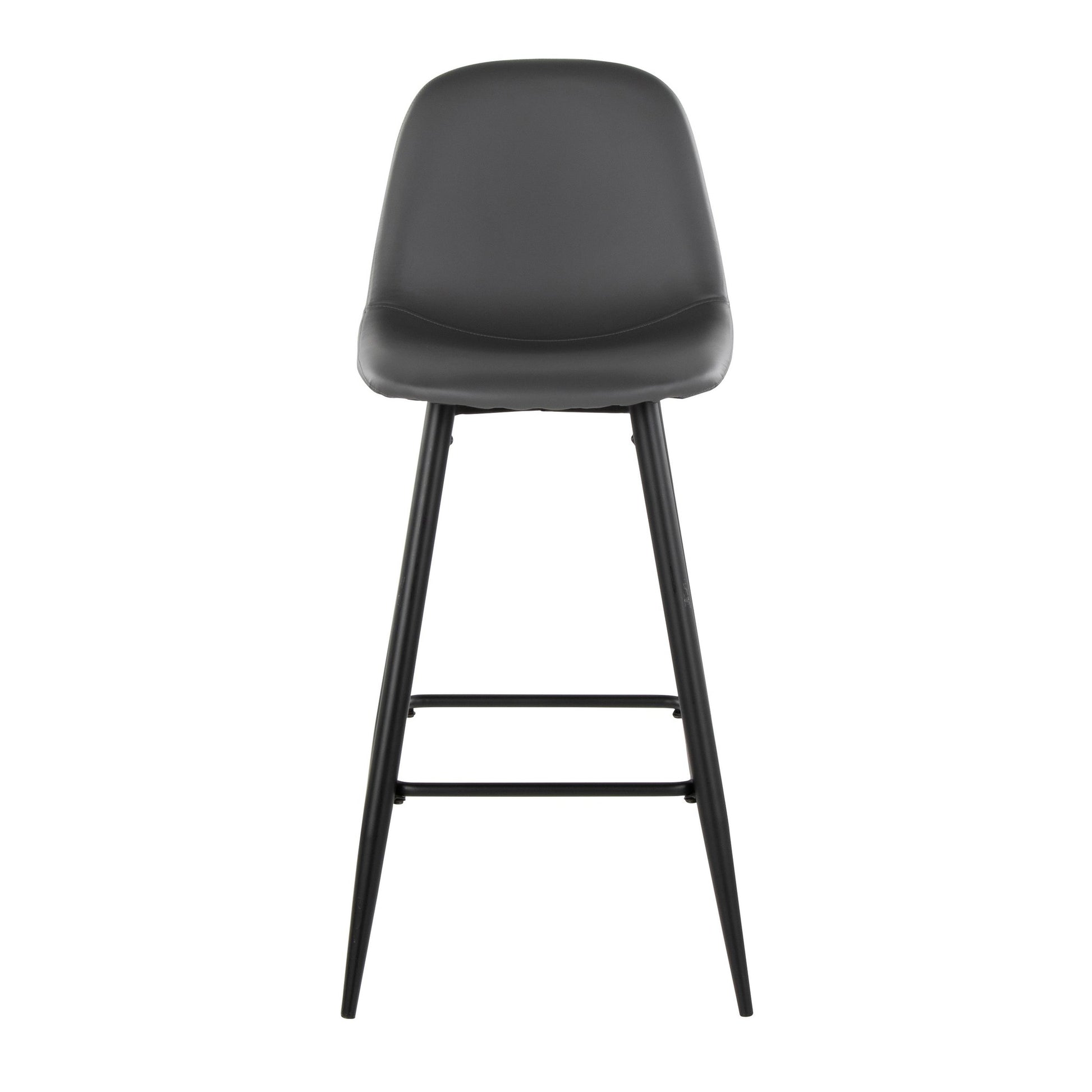 Pebble 30" Fixed-Height Barstool - Set of 2 By LumiSource - B30-PEBPU-X1 BKGY2 | Bar Stools | Modishstore - 7