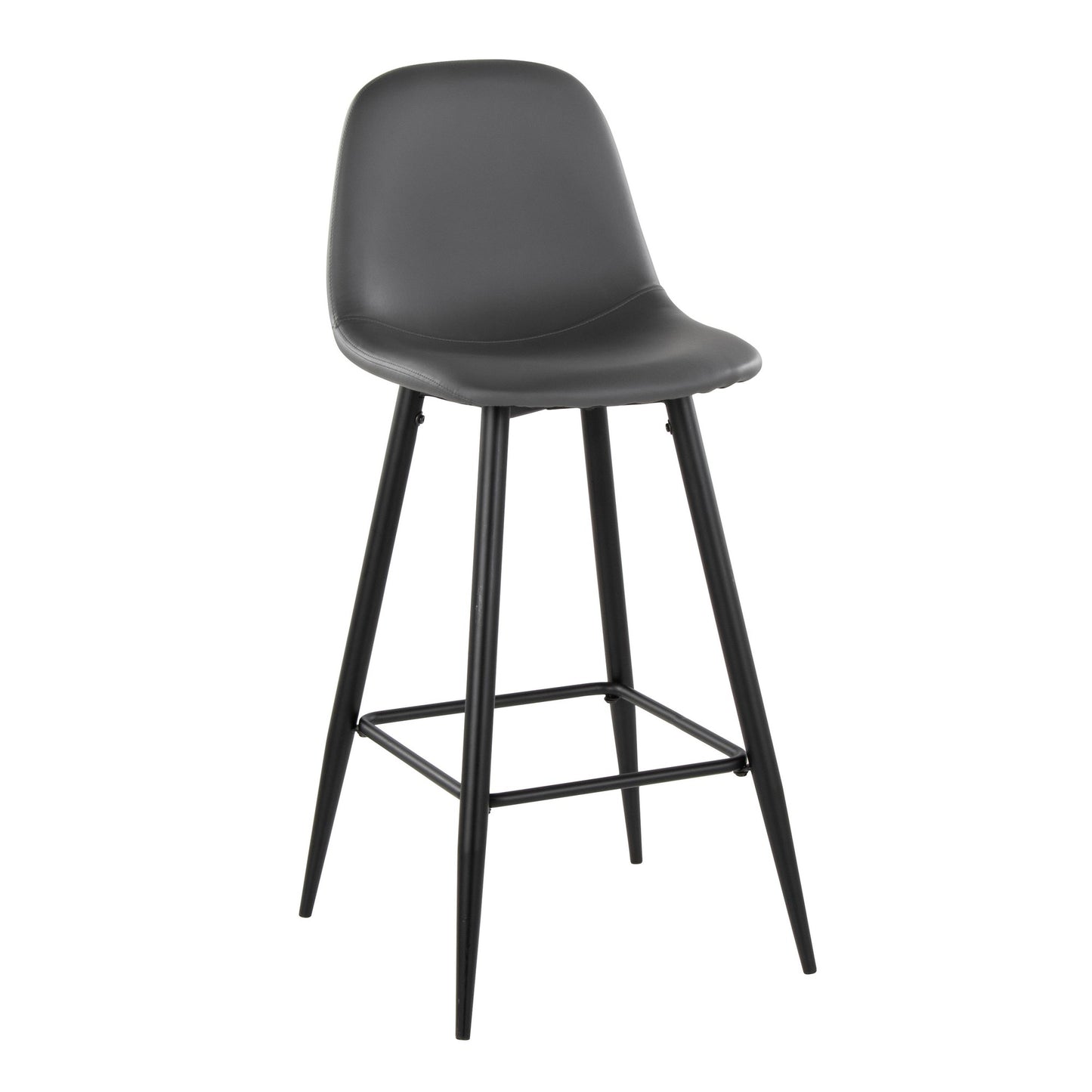 Pebble 30" Fixed-Height Barstool - Set of 2 By LumiSource - B30-PEBPU-X1 BKGY2 | Bar Stools | Modishstore - 4