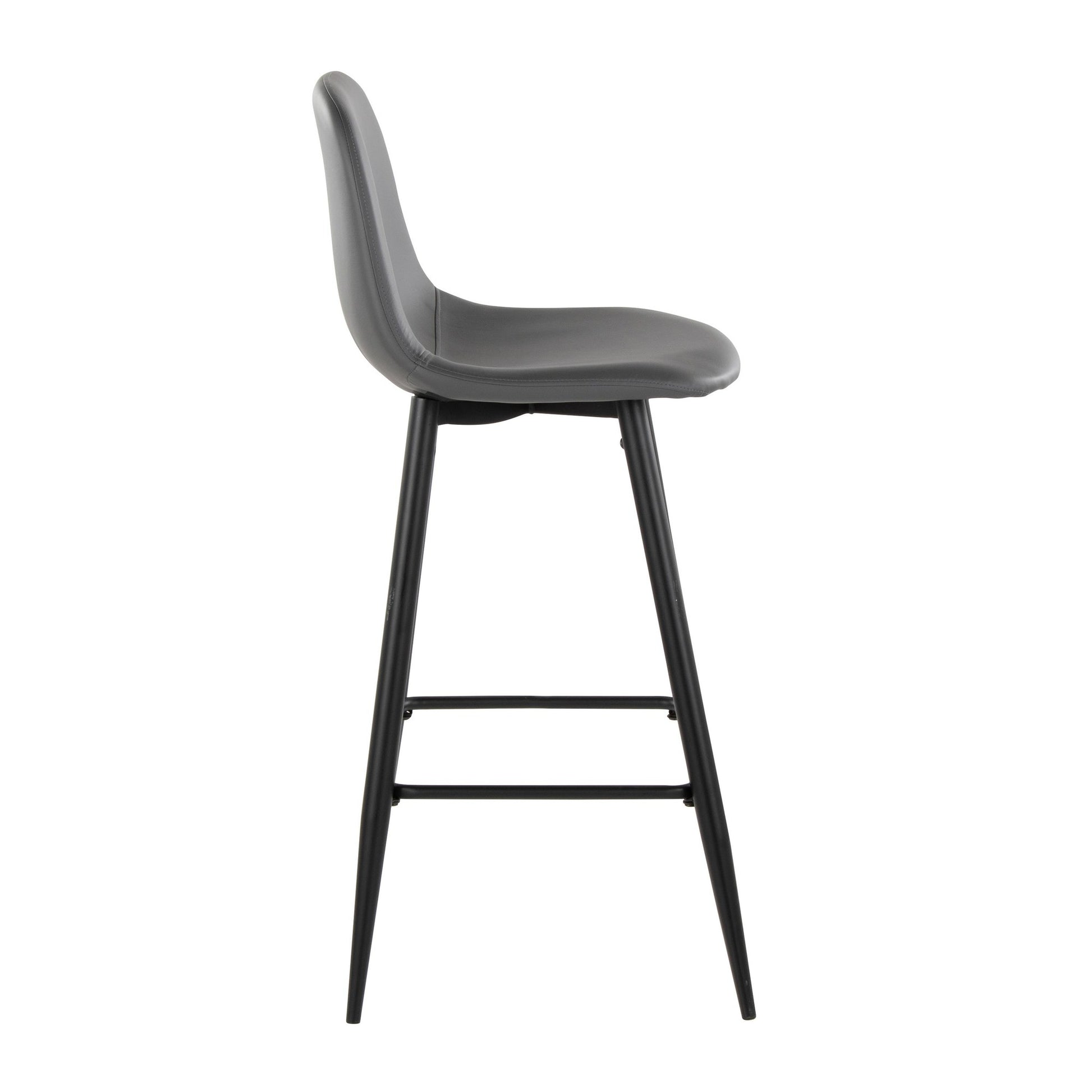 Pebble 30" Fixed-Height Barstool - Set of 2 By LumiSource - B30-PEBPU-X1 BKGY2 | Bar Stools | Modishstore - 5